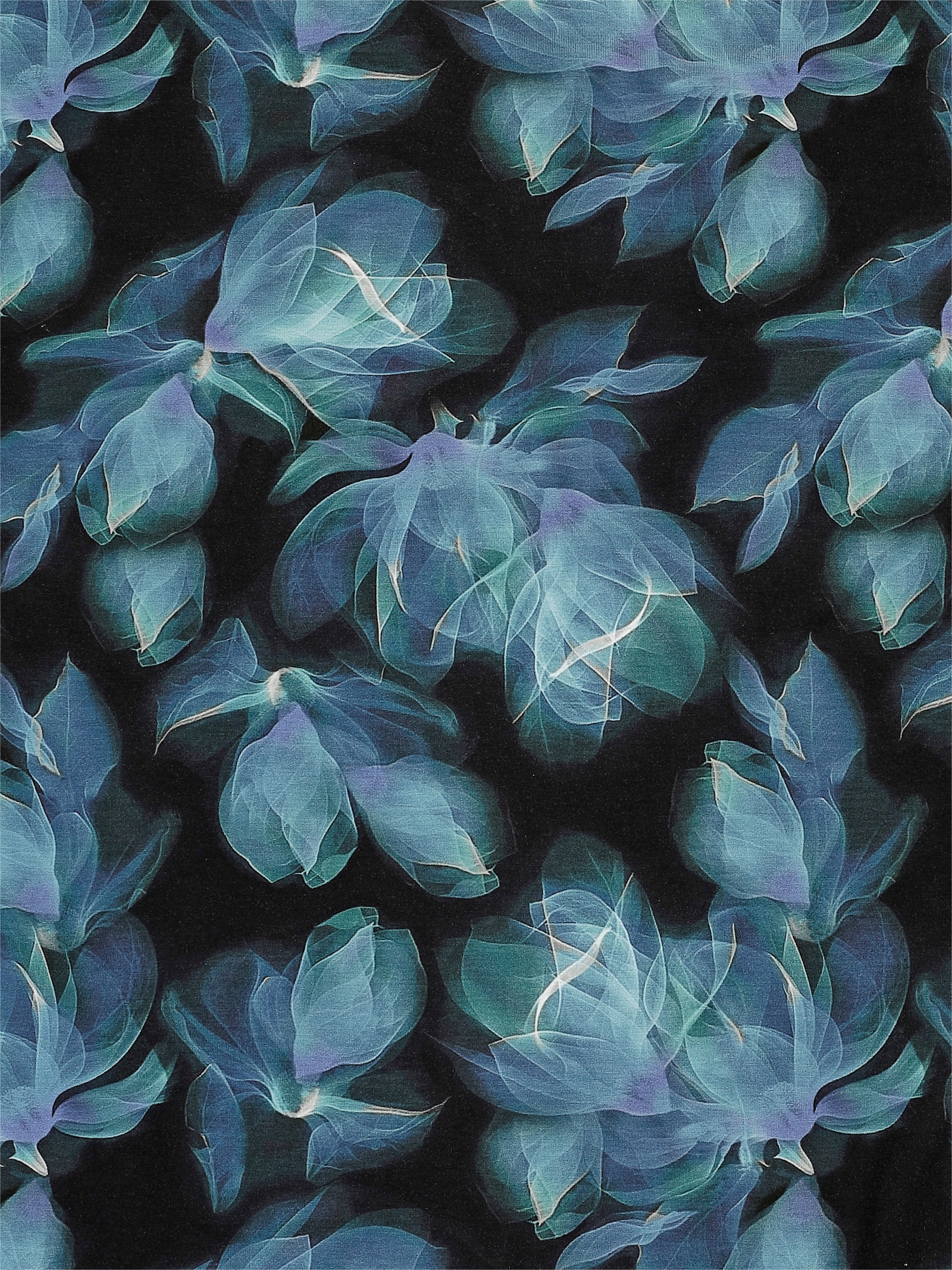 Jerseykleid in 2-in-1-Optik - schwarz-aquamarin-bedruckt