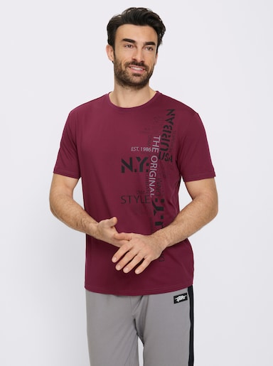 Catamaran Sports Funktionsshirt mit Schriftzug - bordeaux-bedruckt