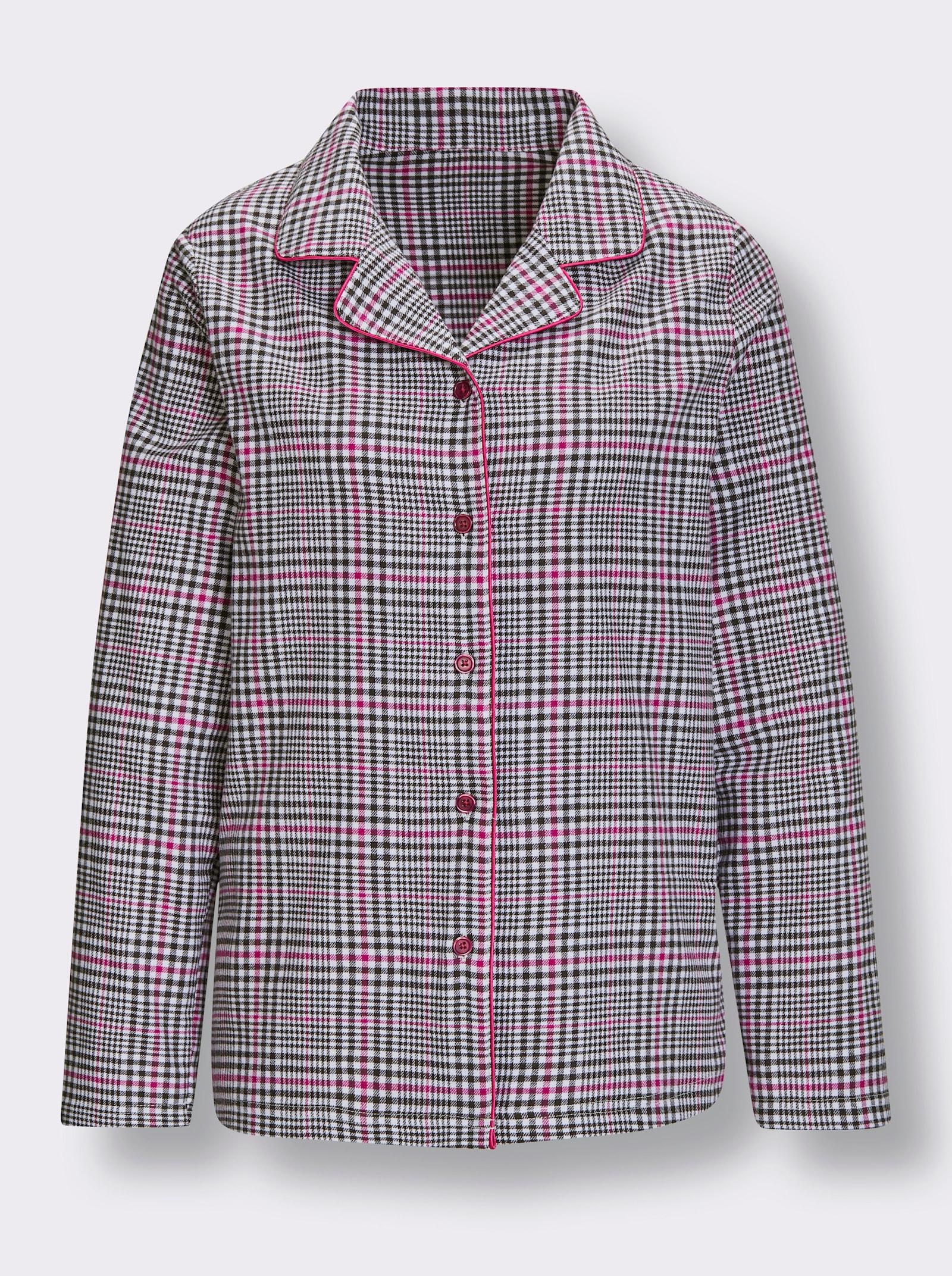 wäschepur Pyjama im Karodessin - graphit-magenta-kariert
