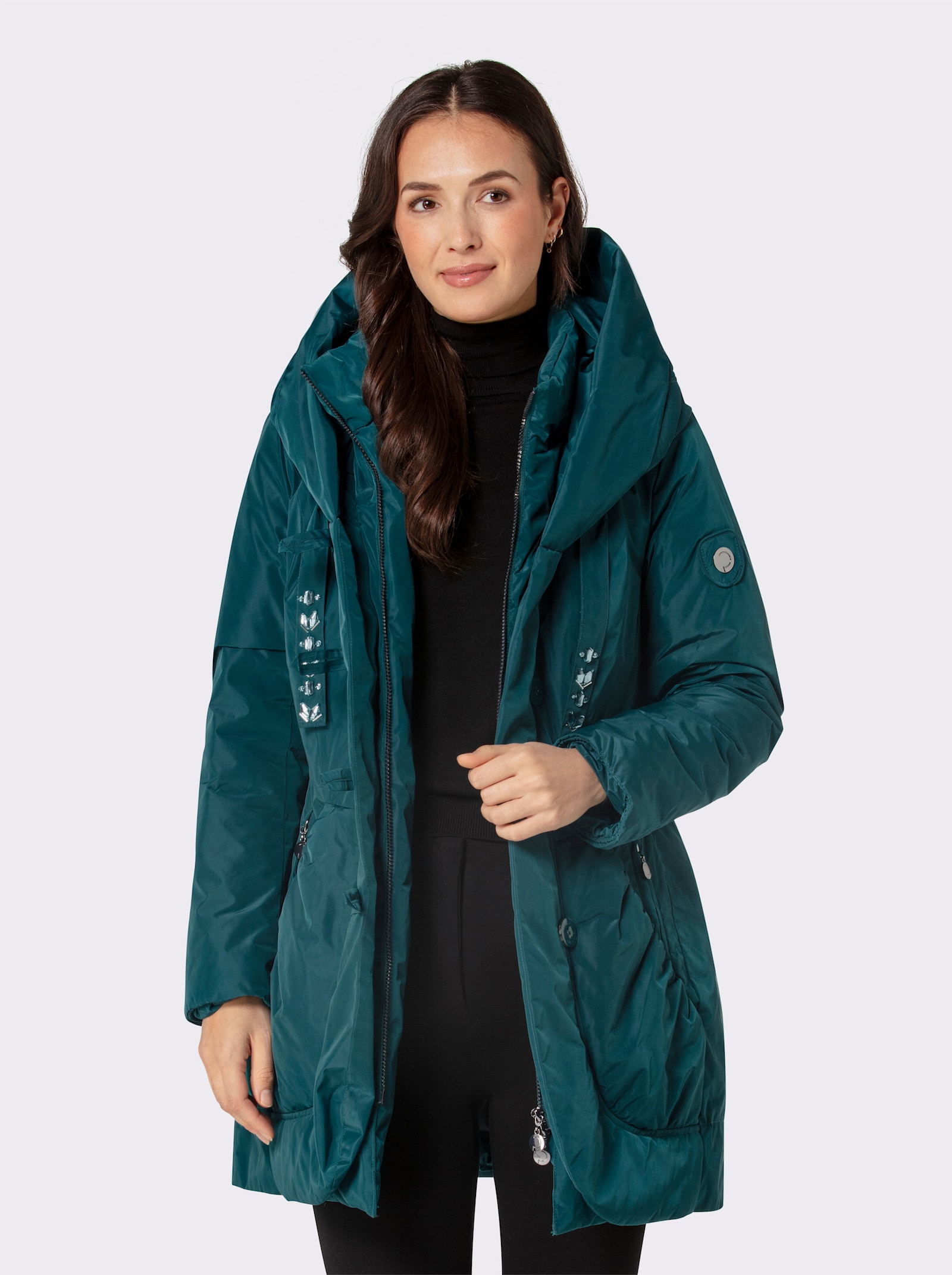 CREATION L PREMIUM Veste en duvet qualité mémoire de forme - bleu pétrole