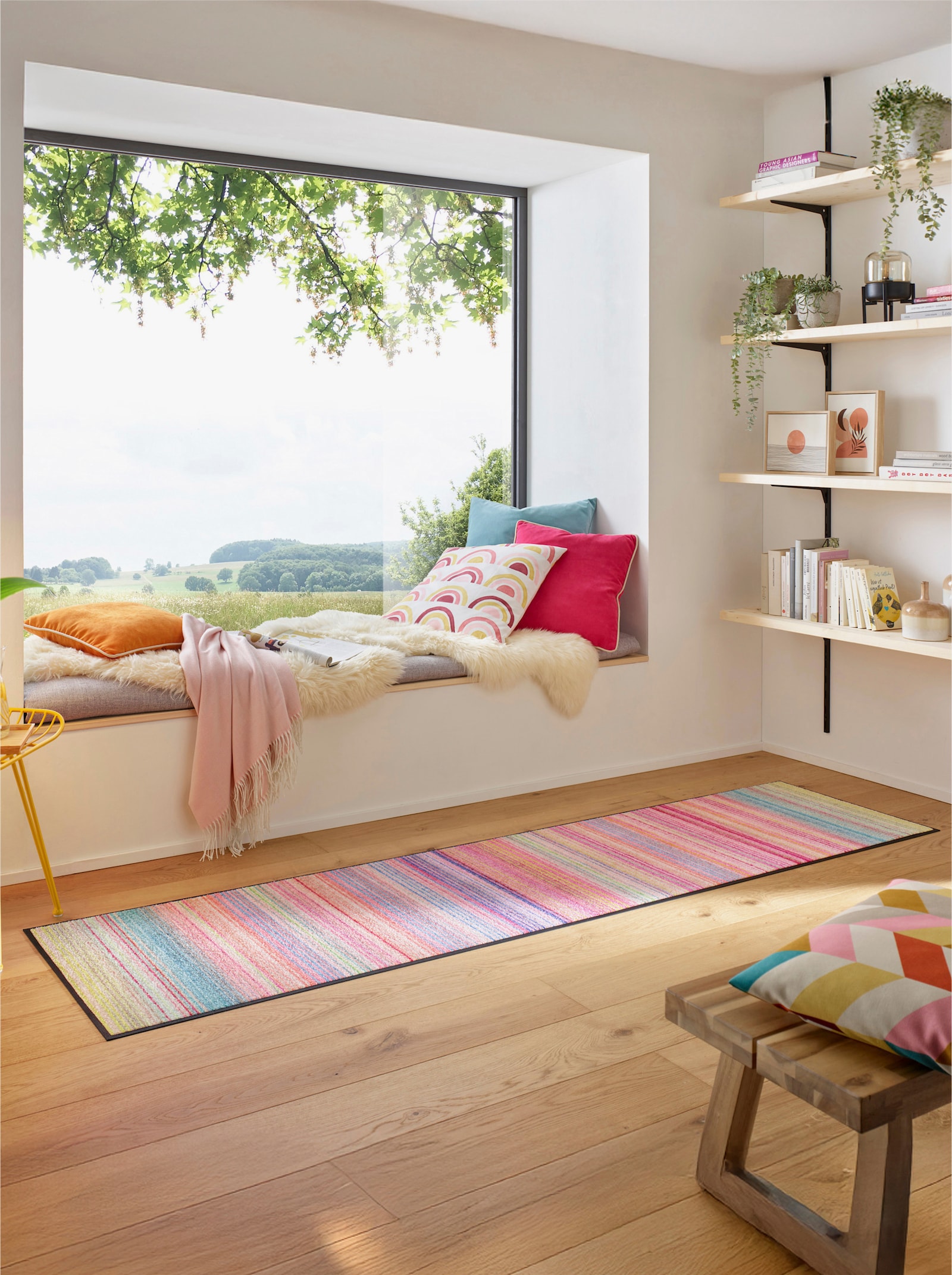 wash+dry by Kleen-Tex Fußmatte - rosé-blau-gestreift