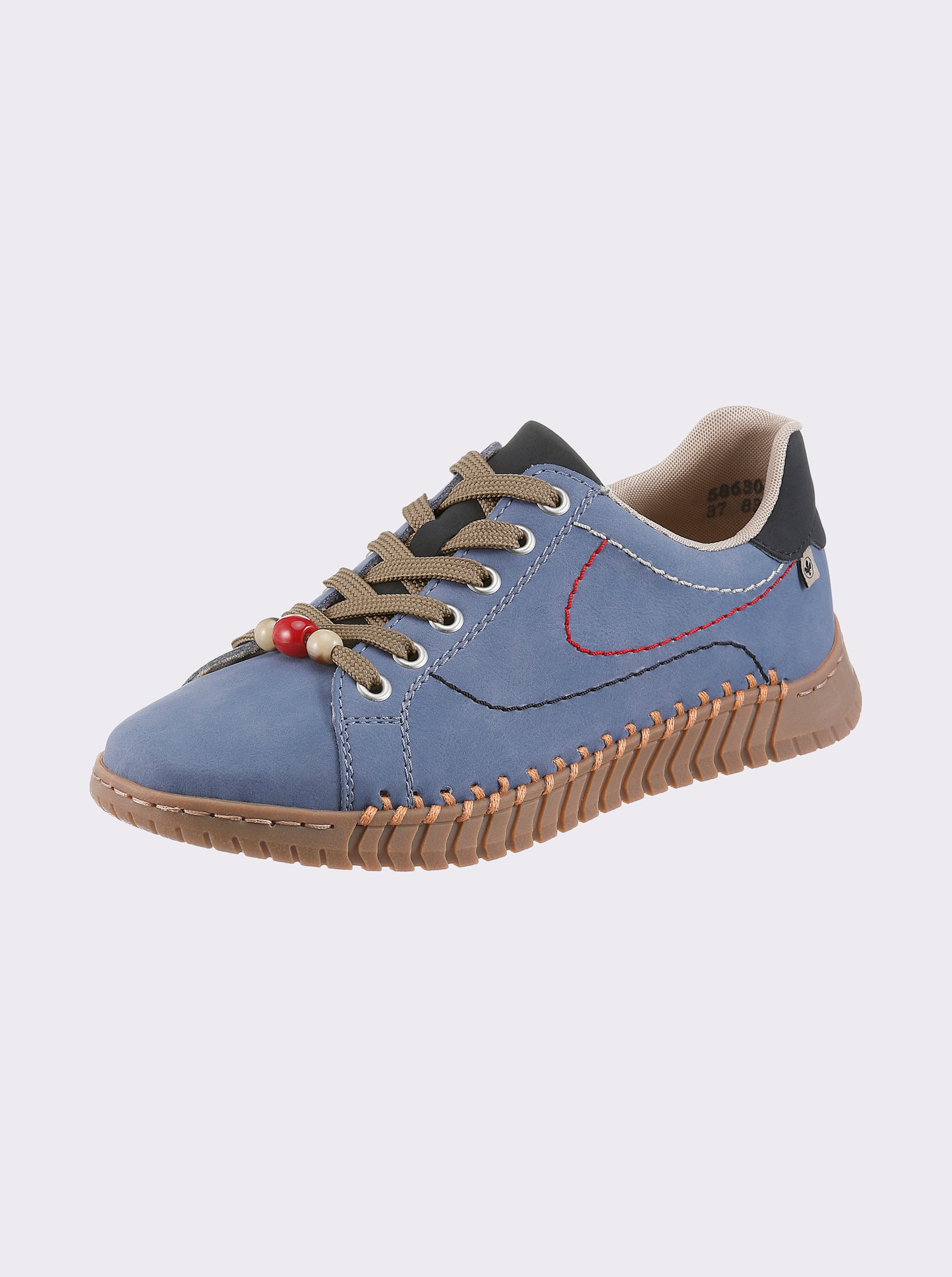Rieker Sneaker mit Zierperlen - hellblau
