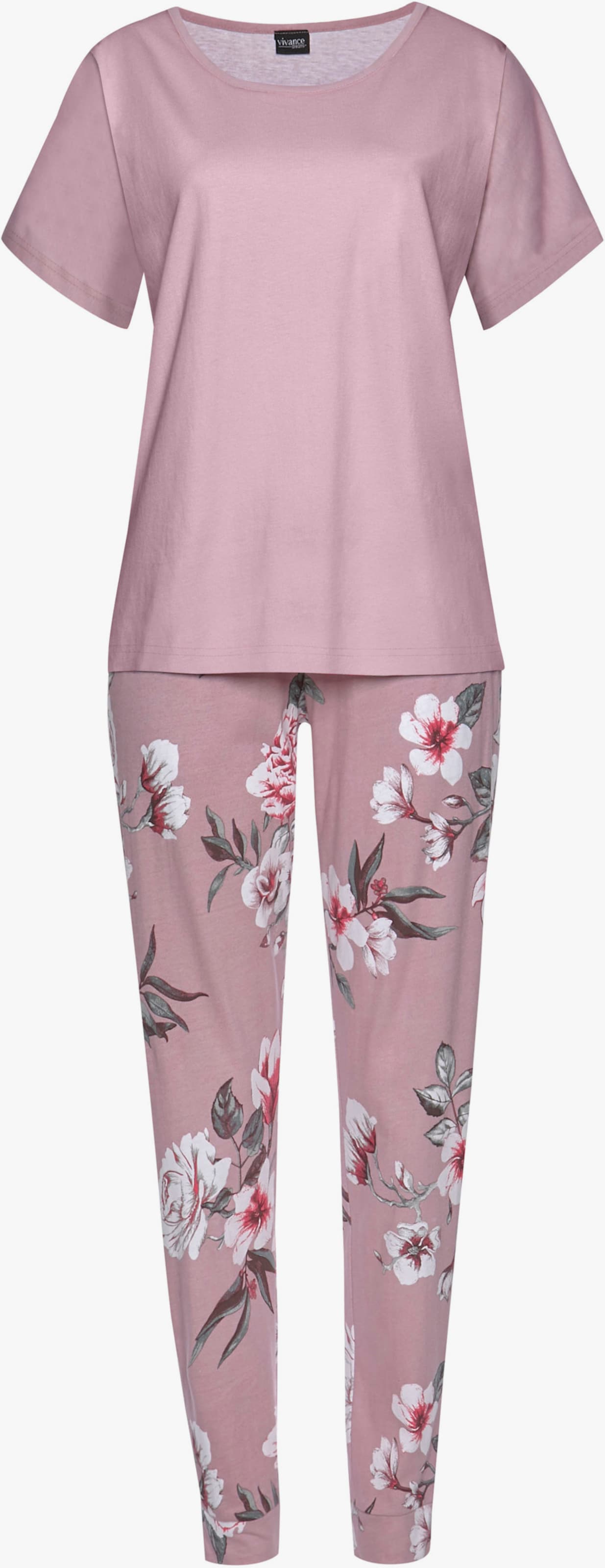 Vivance Dreams Pyjama - paars gebloemd/zwart