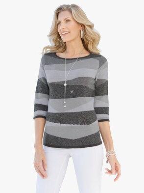 Pullover - grau-gemustert