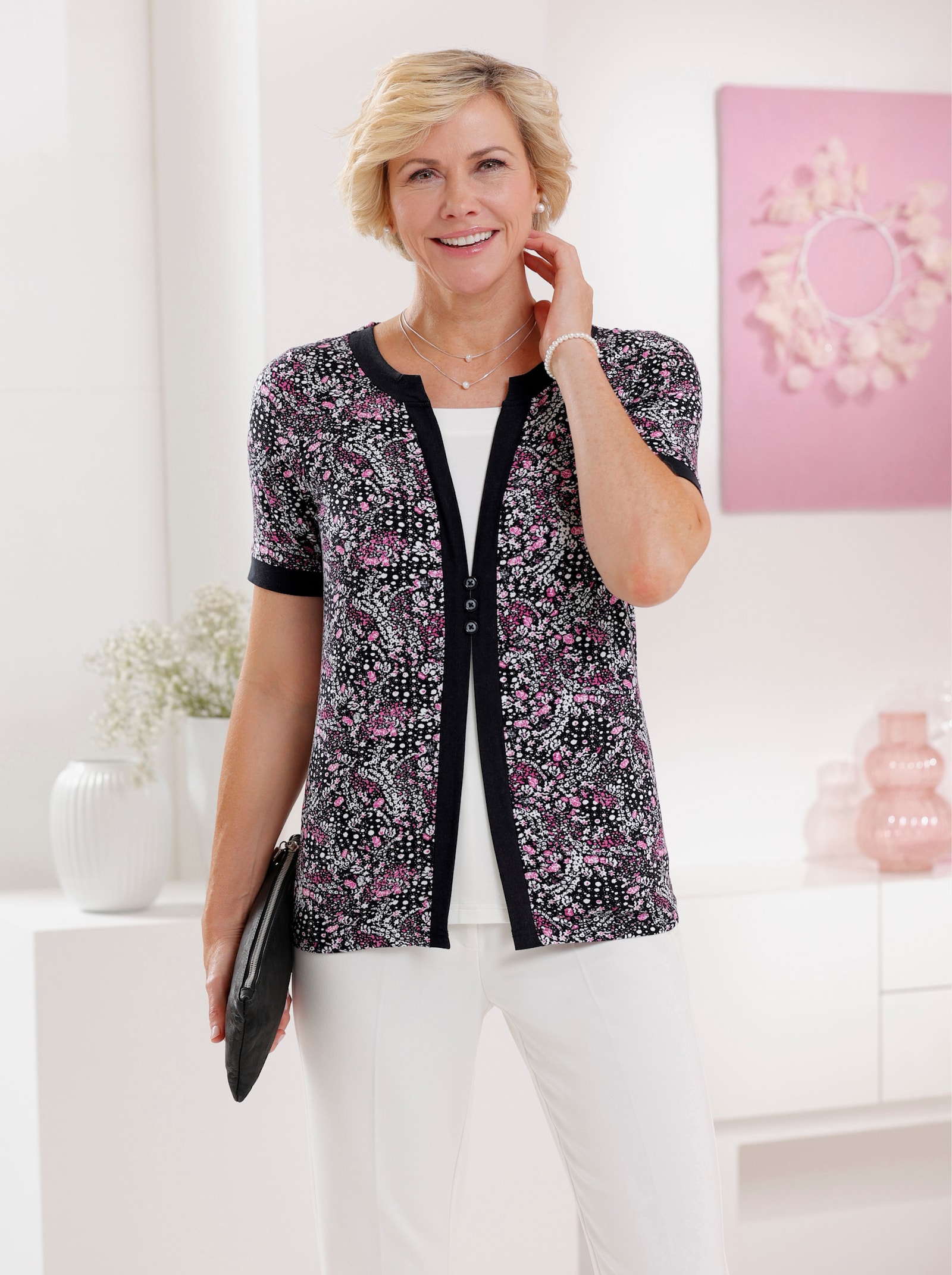 2-in-1-Shirt mit Blumen-Muster - erika-ecru-bedruckt