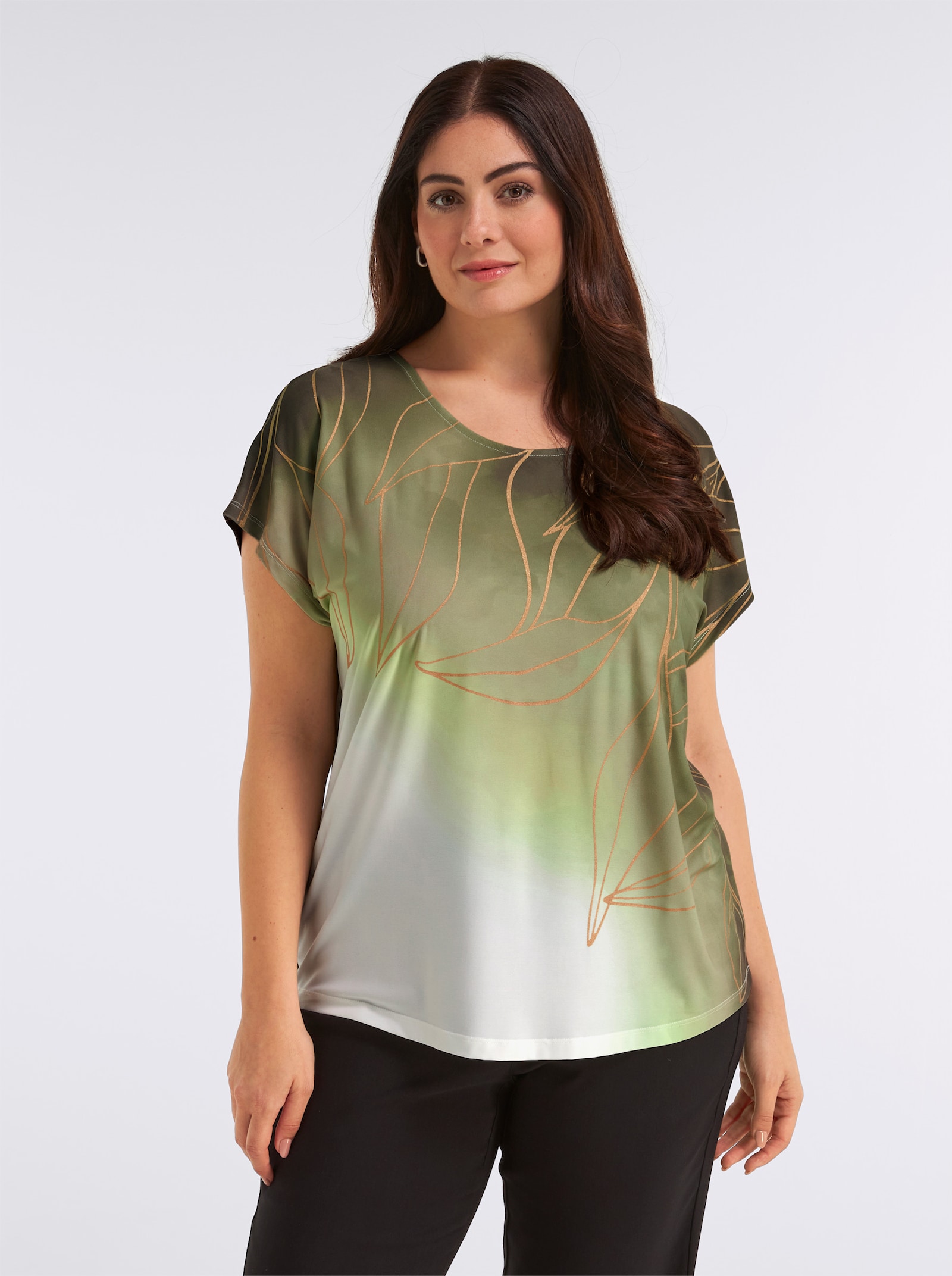 Print-Shirt mit Foliendruck - schilf-schwarz-bedruckt