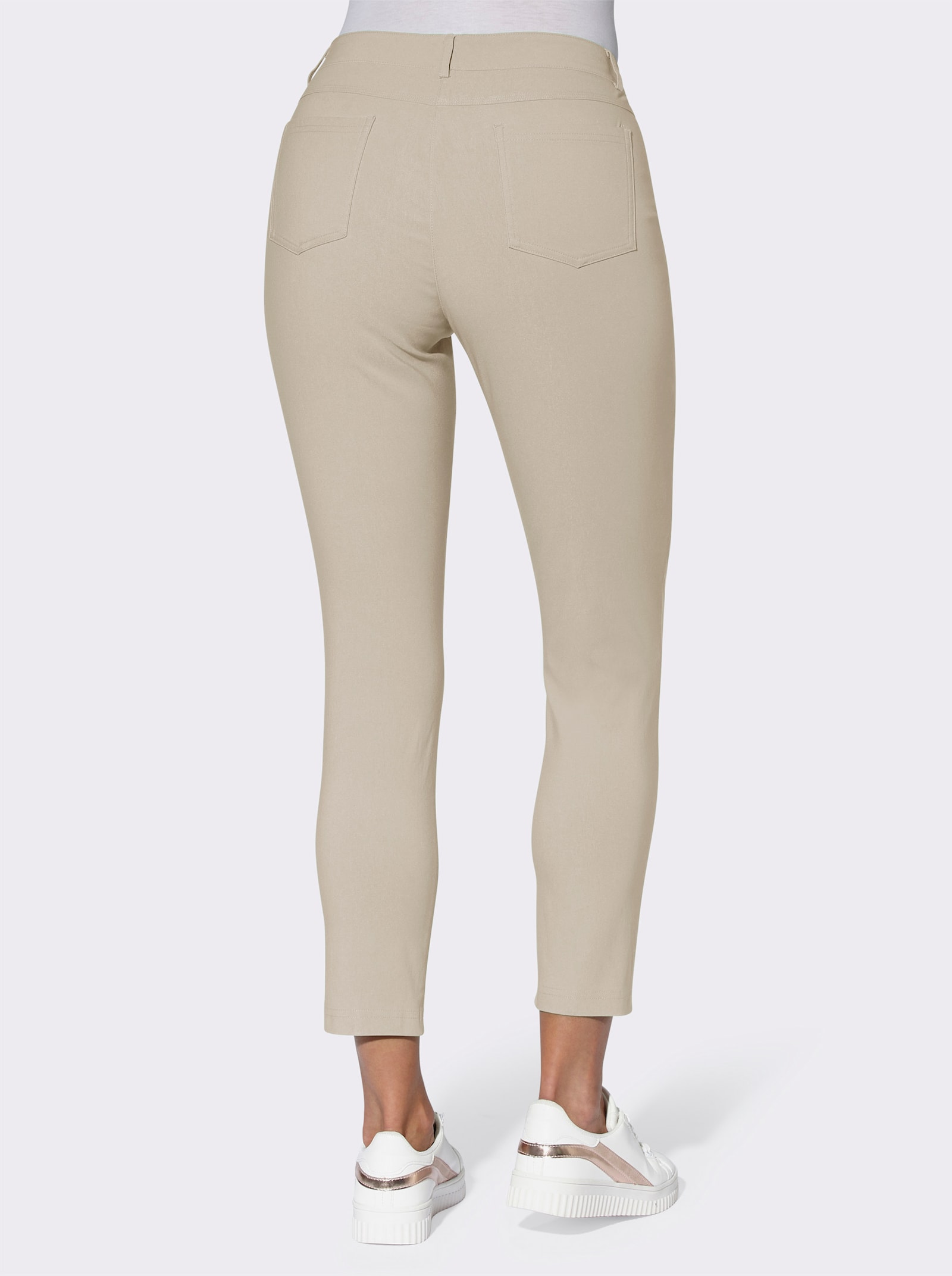 Pantalon en bengaline avec poches arrière plaquées - sable