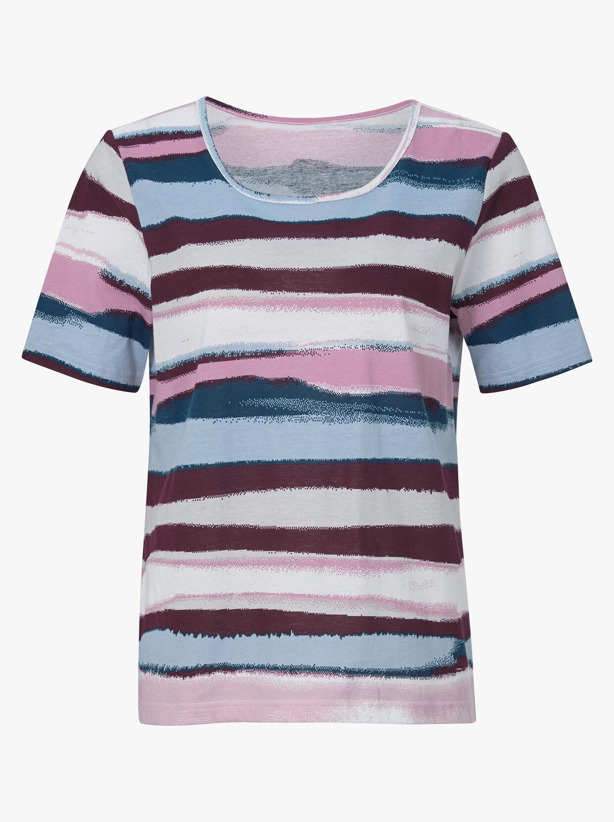 Shirt met korte mouwen - roze/bleu gestreept