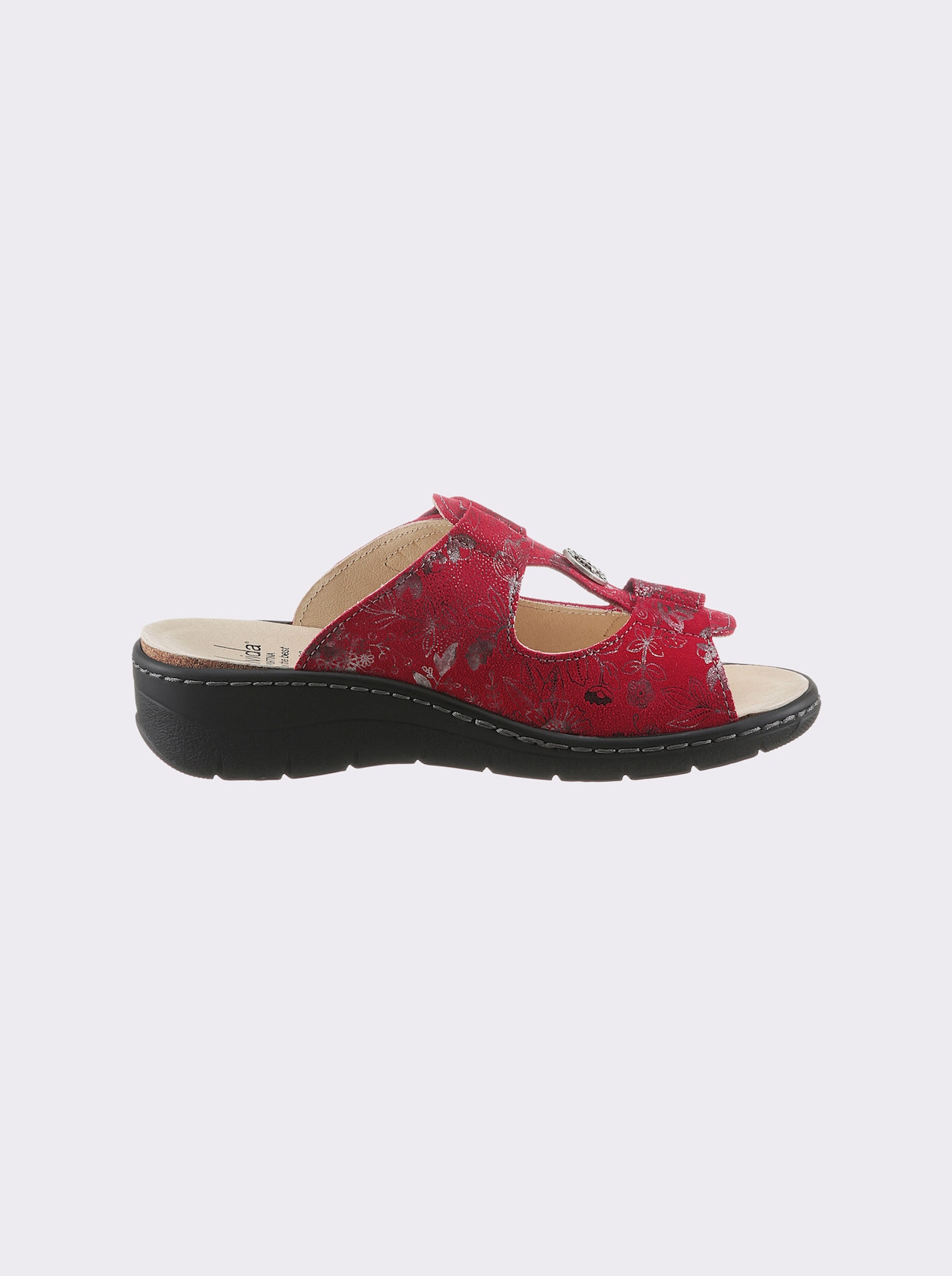 Belvida Slippers - rood geprint