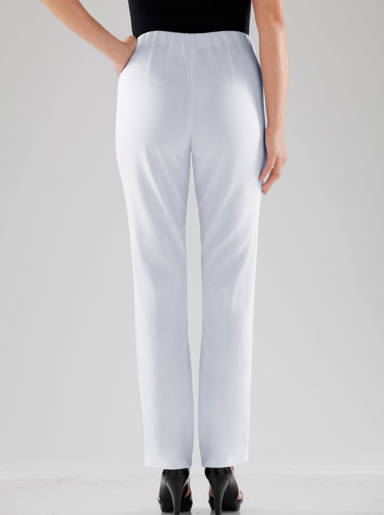 Strečové kalhoty - bílá