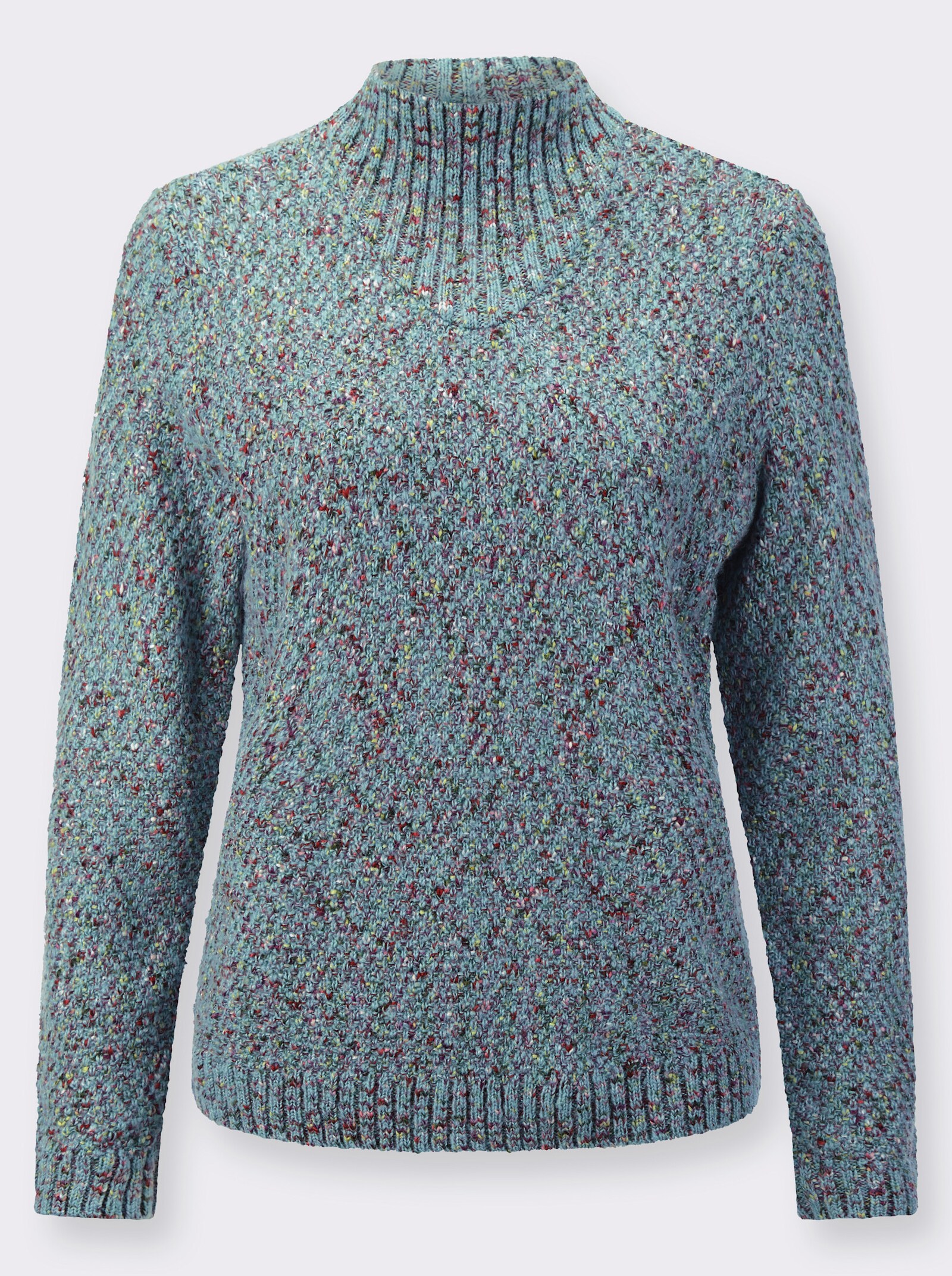 Stehkragenpullover mit weichem Tragegefühl - ozean-meliert