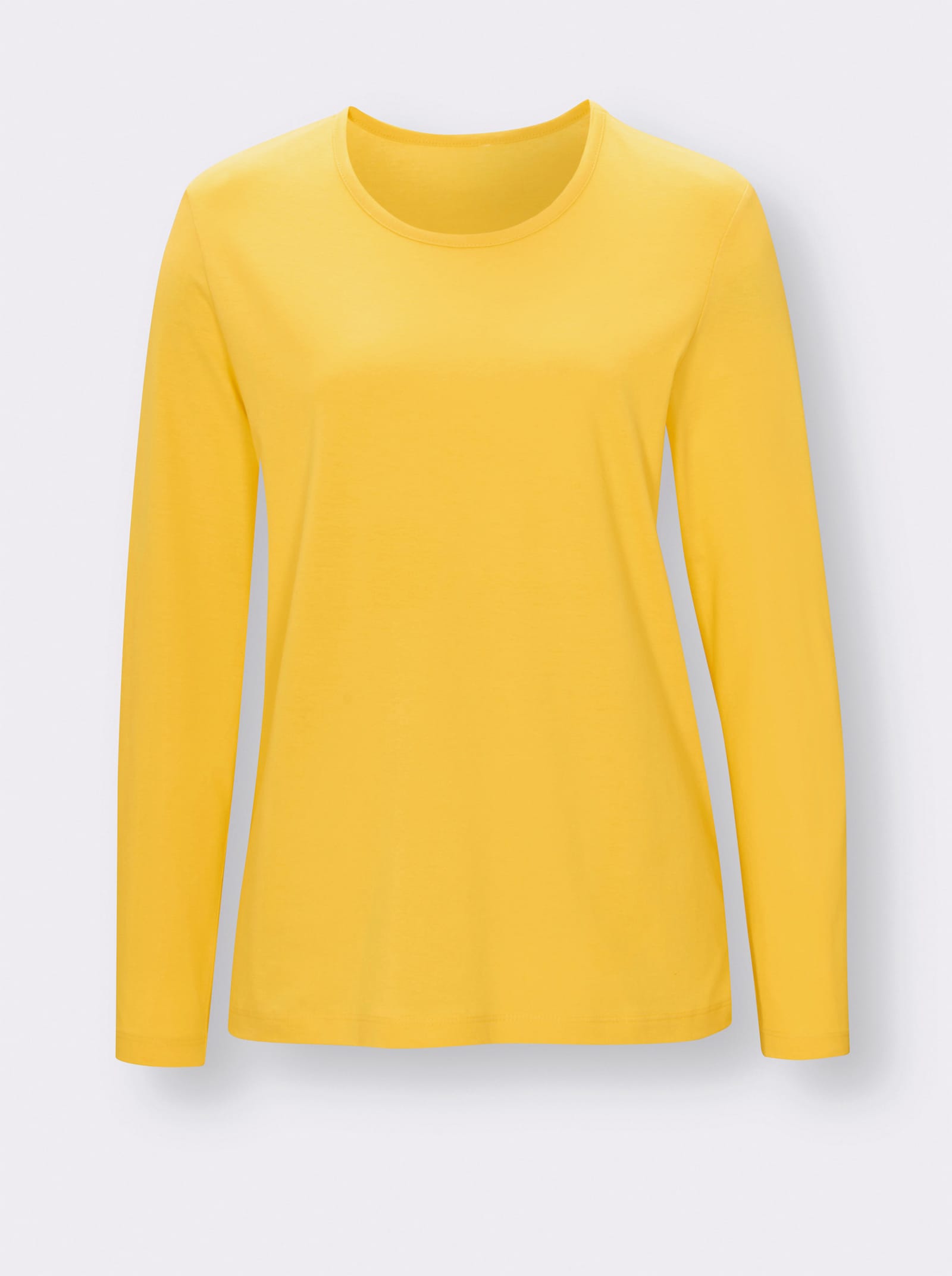 Pyjamasöverdel i enkelstickad trikå - gul