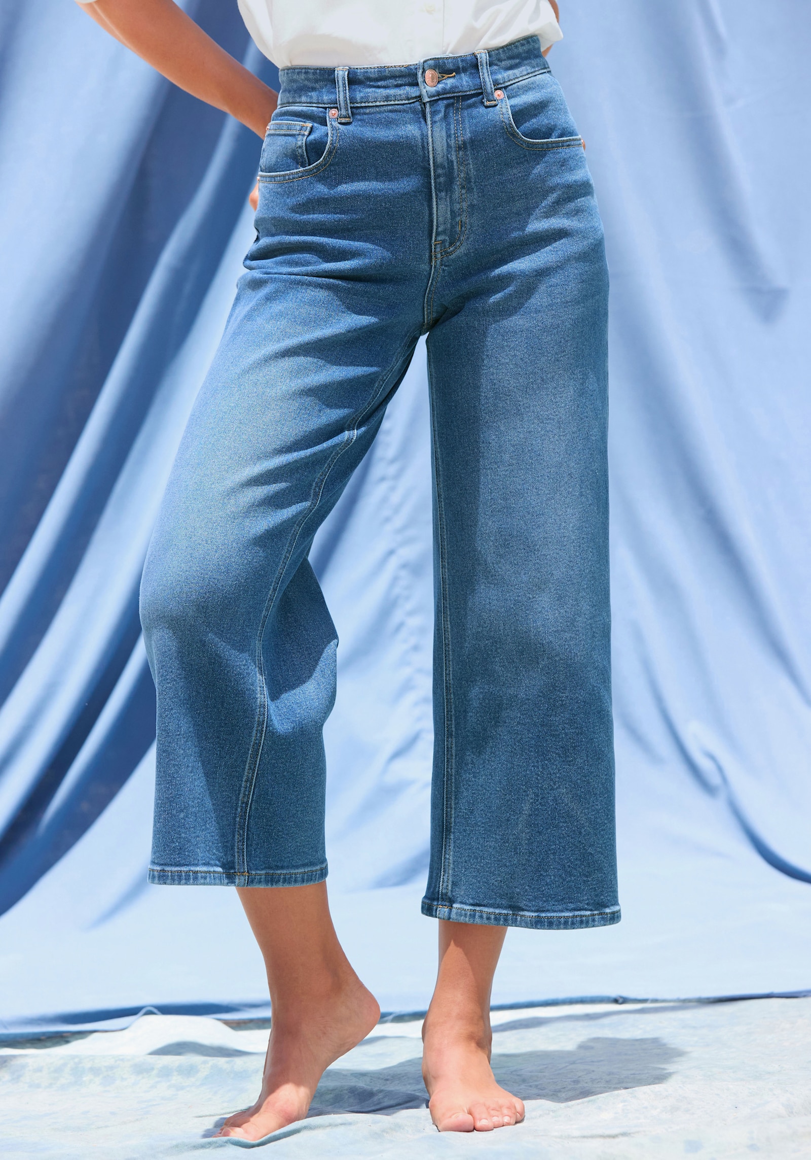 LASCANA 7/8-jeans - blue washed