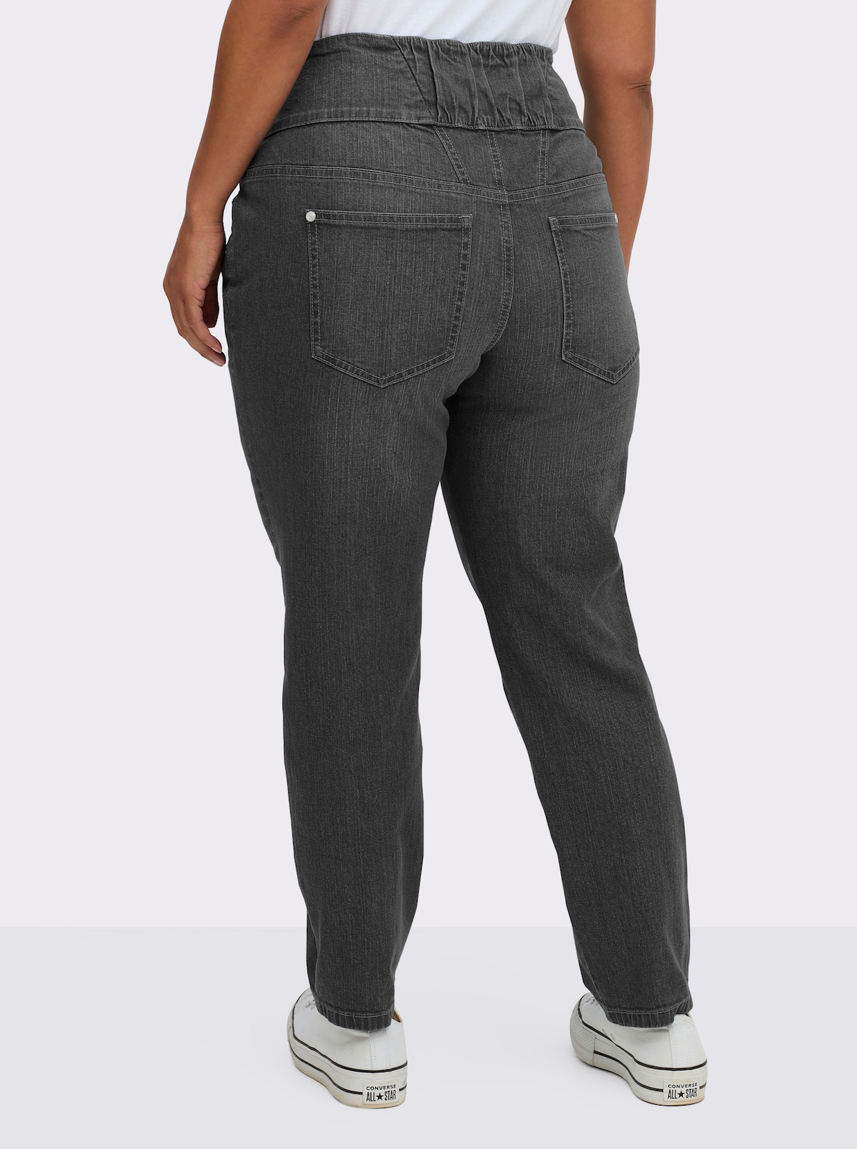 sheego High-waist-Jeans - anthrazit-grey-denim