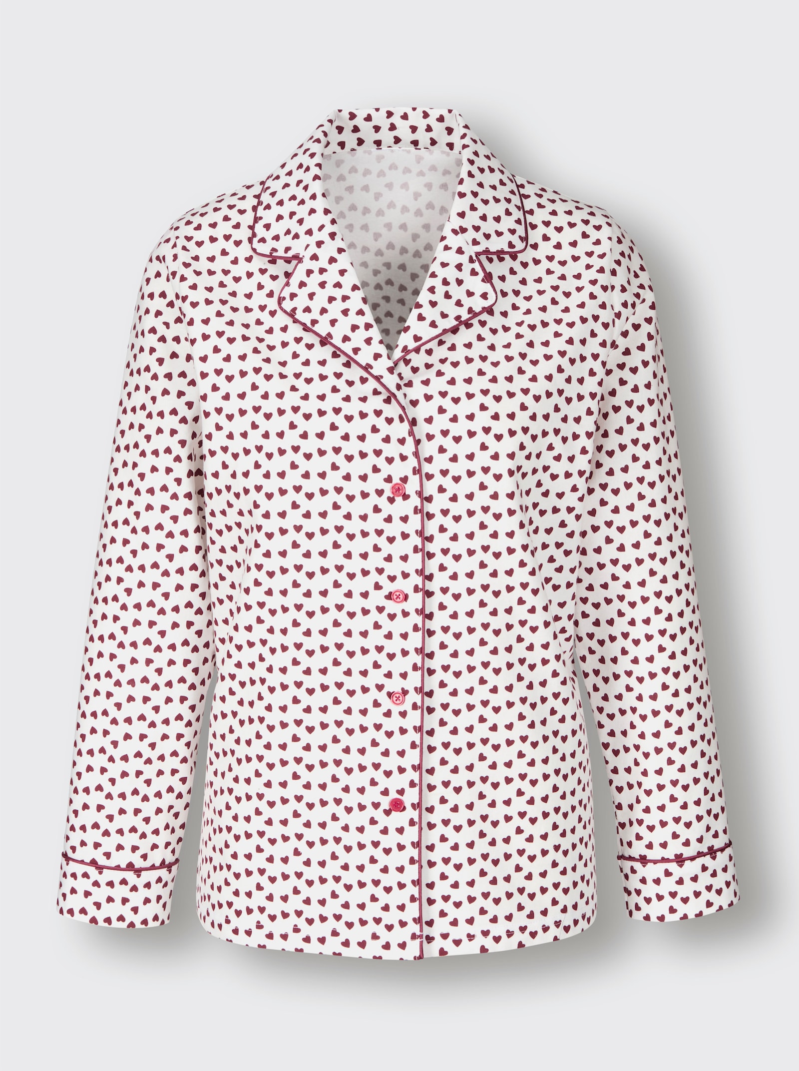 wäschepur Pyjama - ecru/donkerrood bedrukt