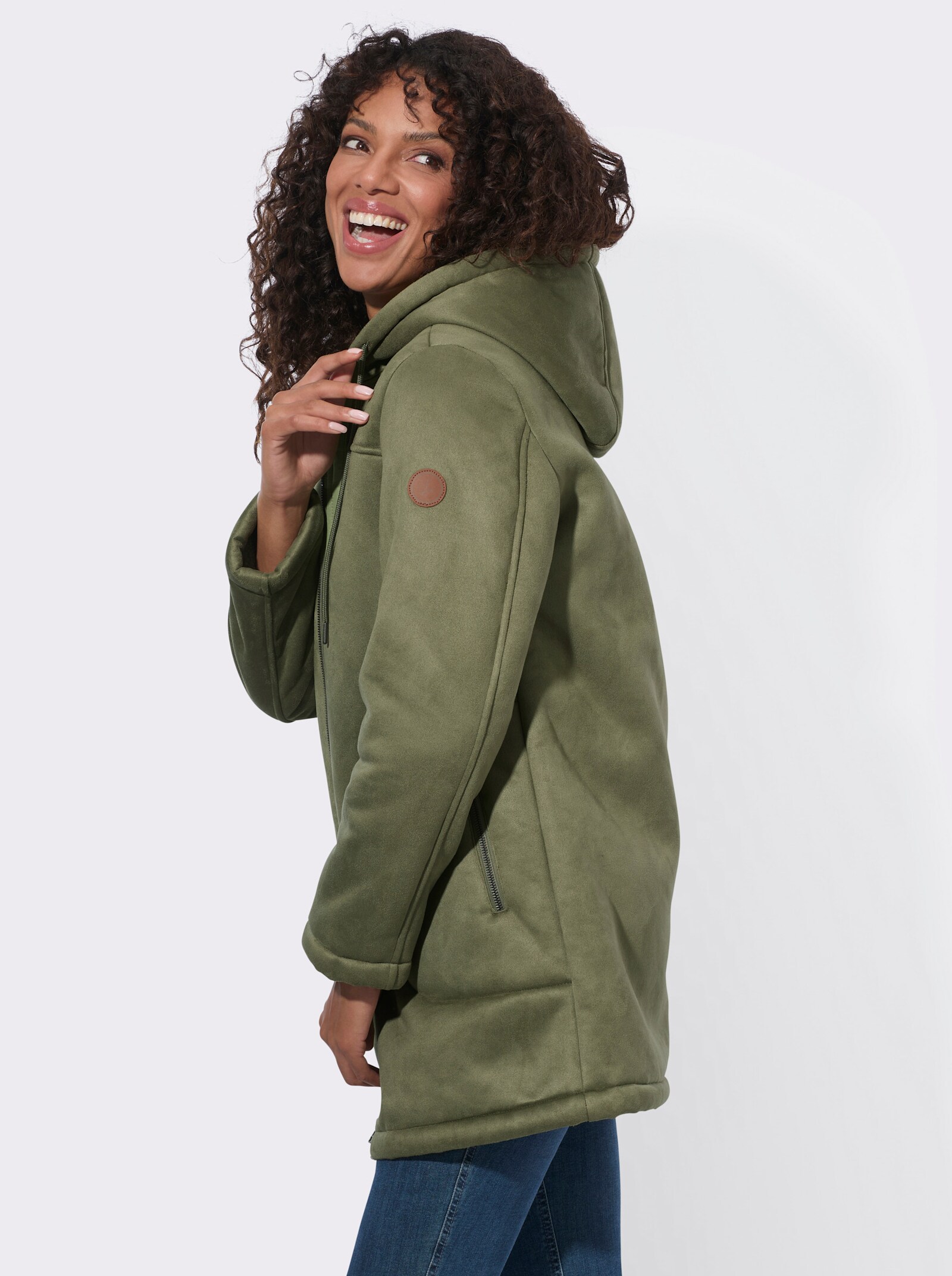 Outdoorjacke in Lammfelloptik - khaki