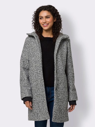 heine Longjacke mit 1 Innentasche - ecru-schwarz-meliert