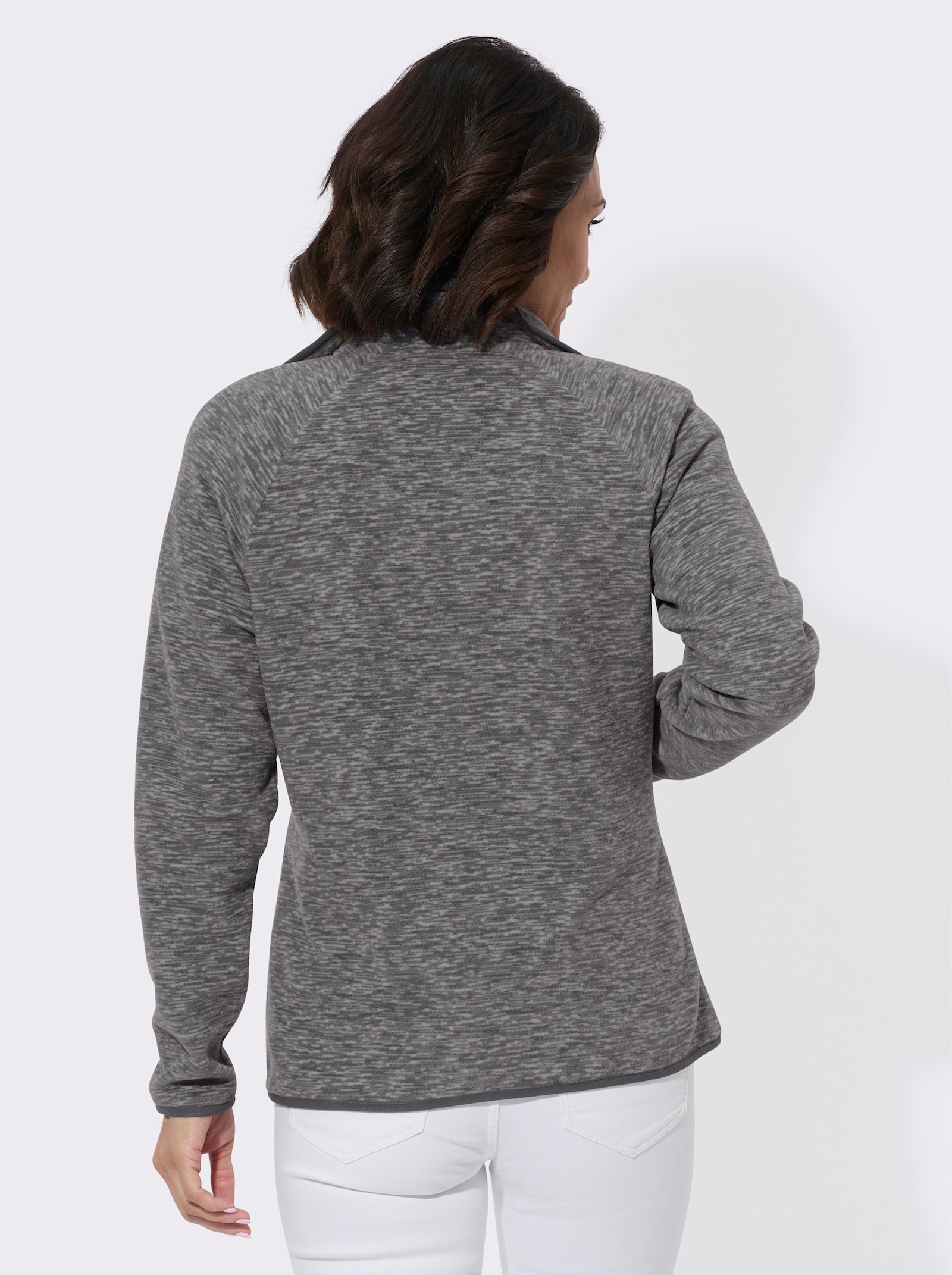  Fleecejacke mit Antipilling-Ausrüstung - steingrau-anthrazit-bedruckt