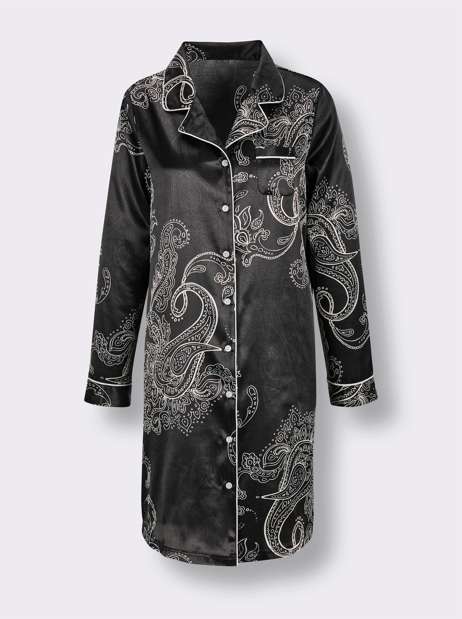 wäschepur Sleepshirt - schwarz-champagner-bedruckt