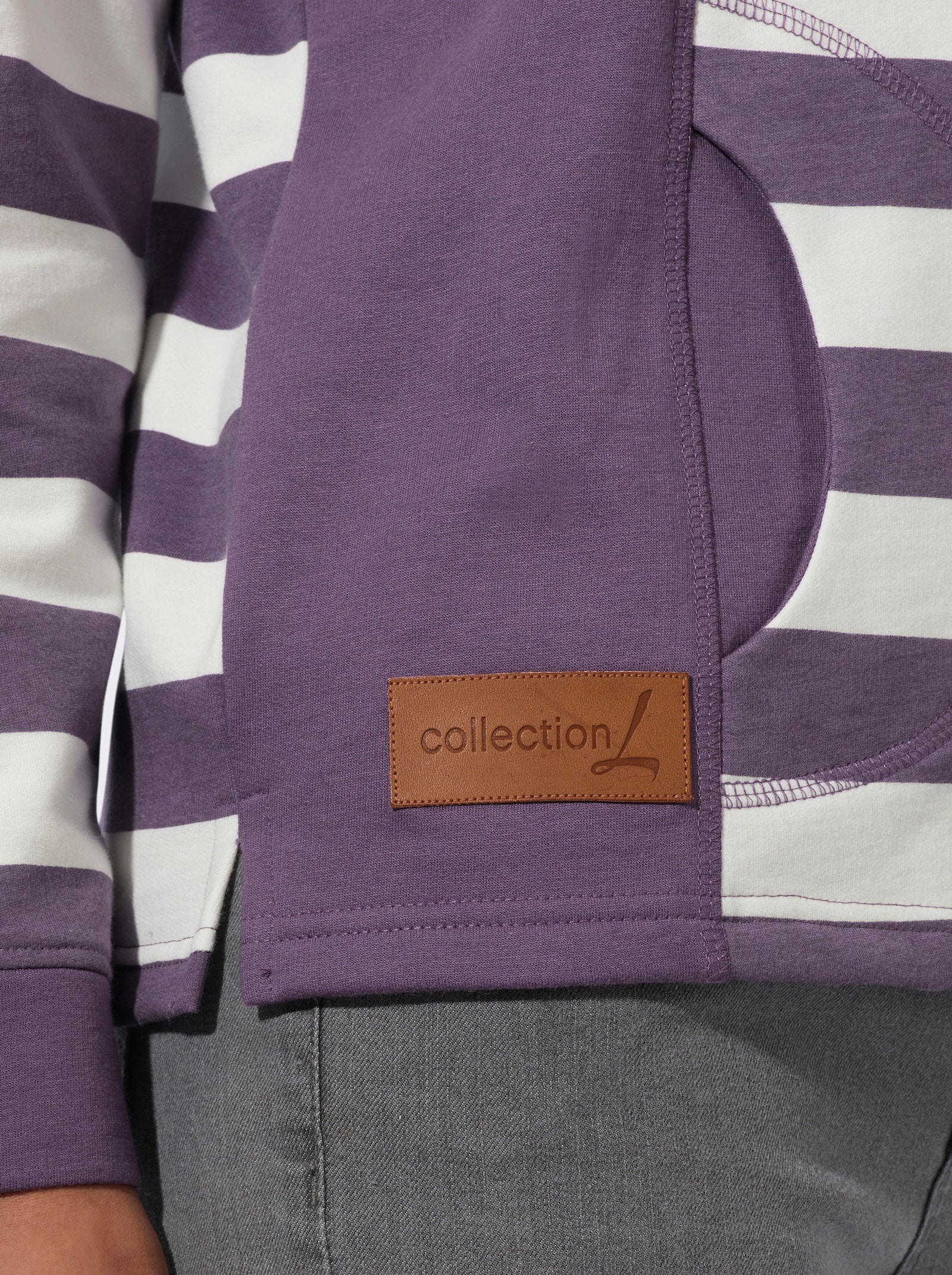 Sweatshirt in weich angerauter Qualität - feige-ecru