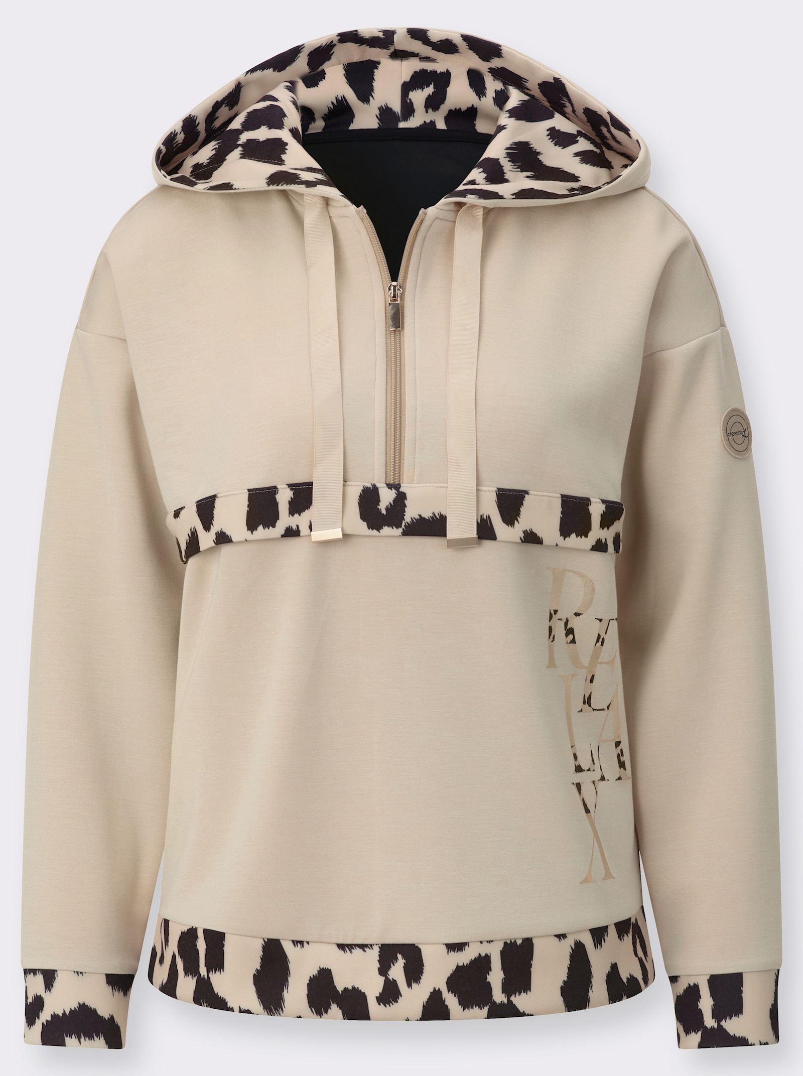 Sweatshirt - sand-schwarz