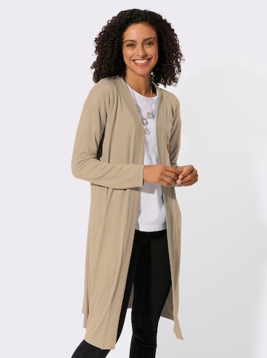 Shirtjacke in offener Form - beige
