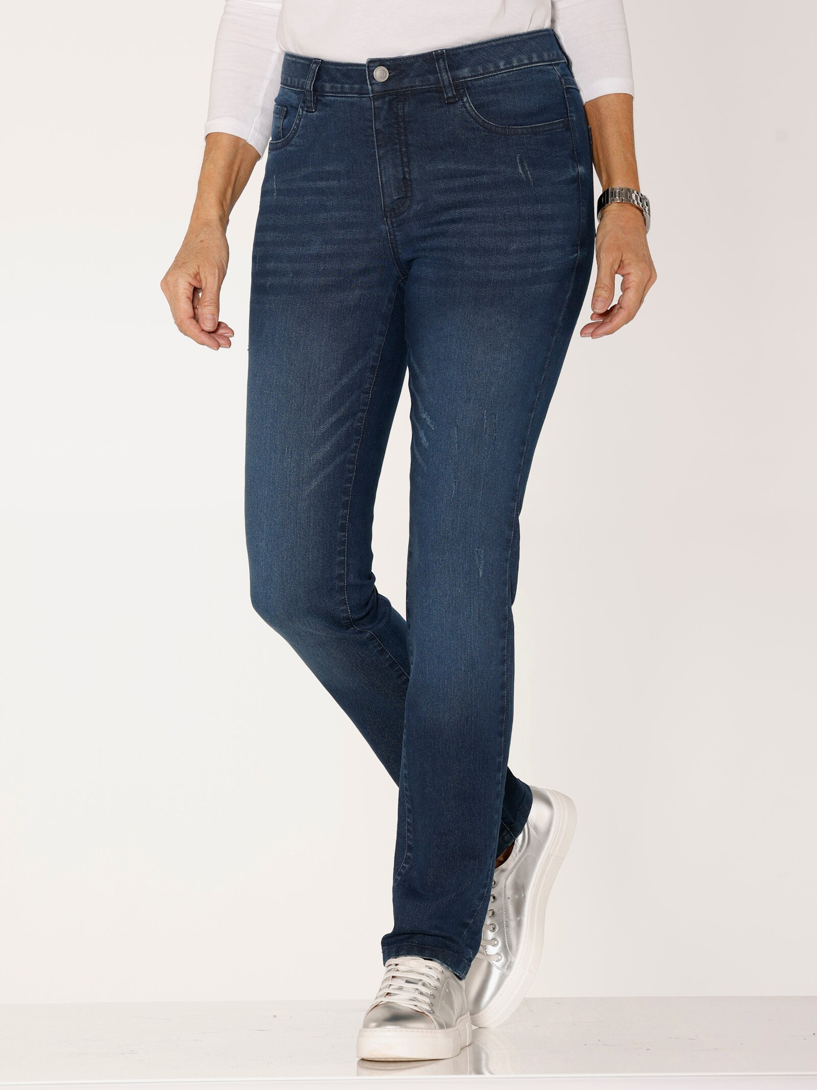 Jeans in Used-Optik - blue-stone-washed