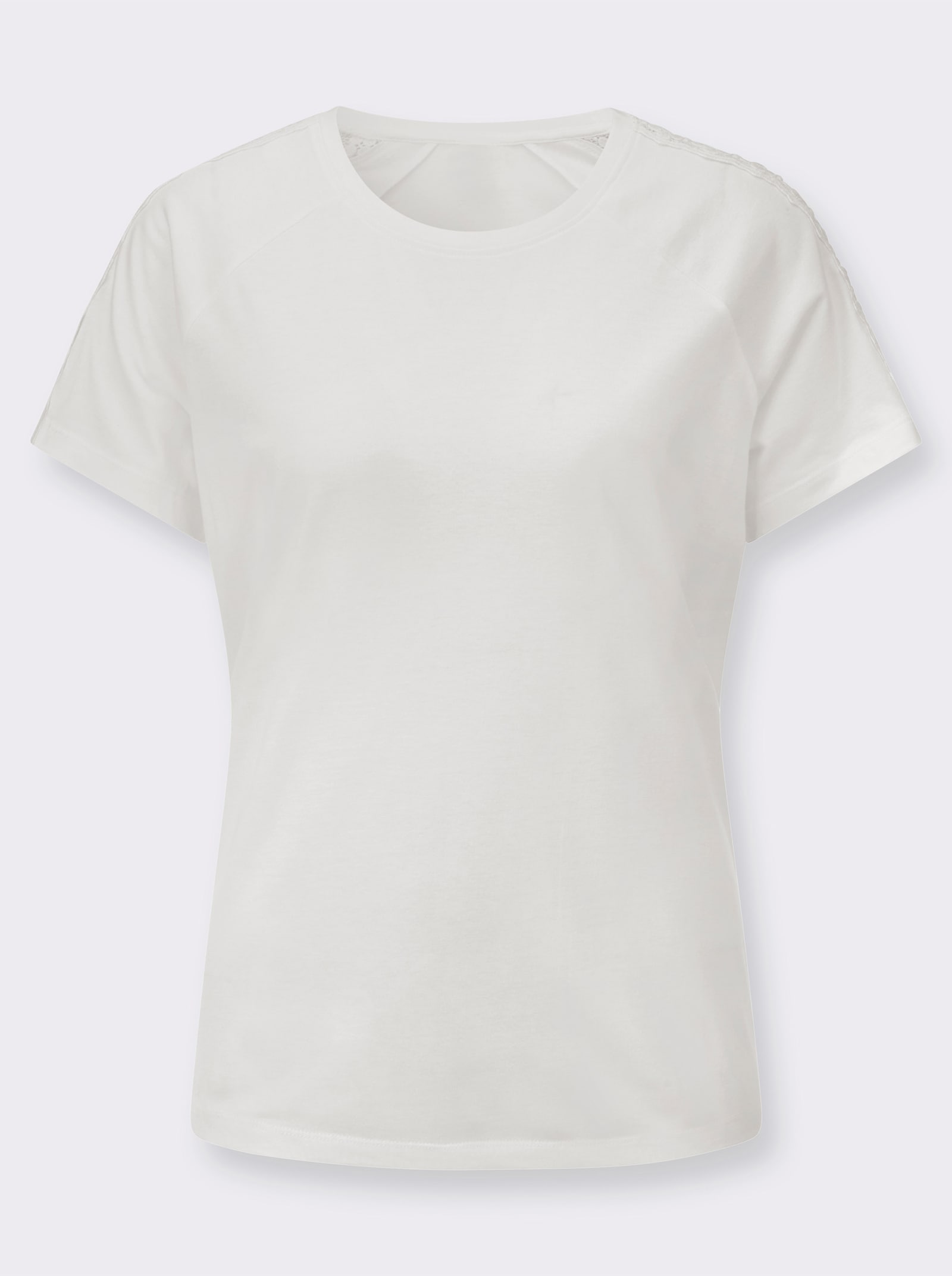 Shirt mit Spitzeneinsätzen - ecru