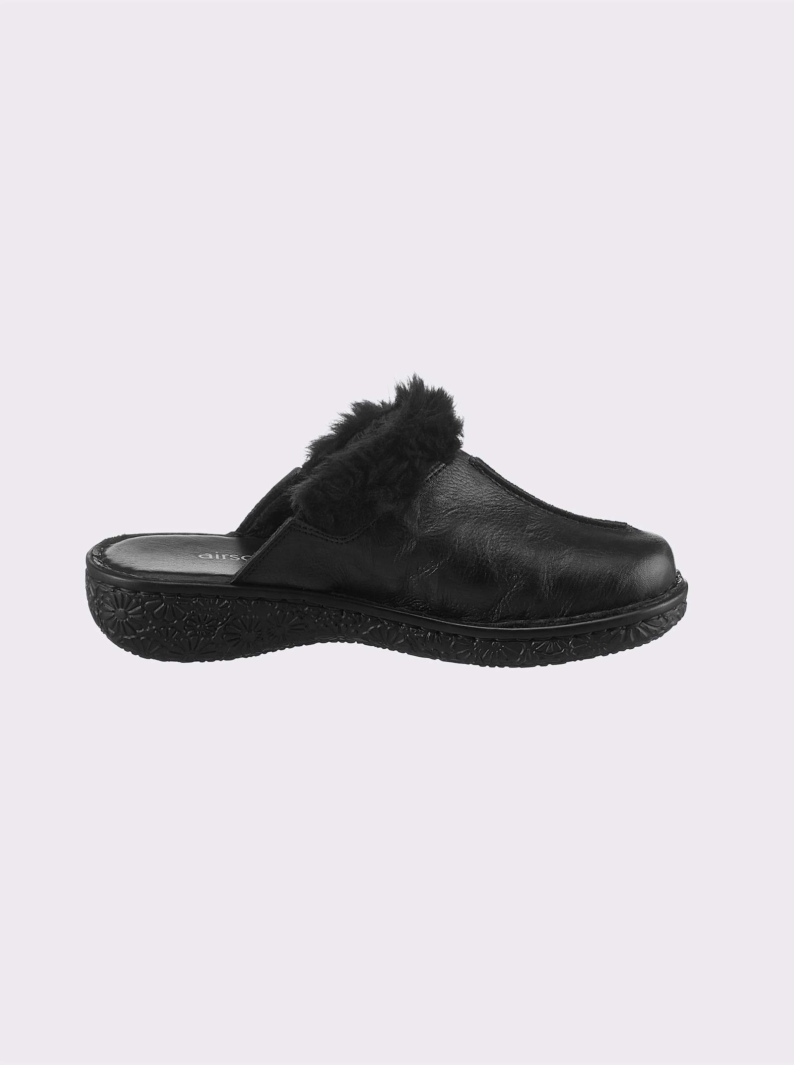 airsoft modern+ Pantoffel mit Warmfutter - schwarz