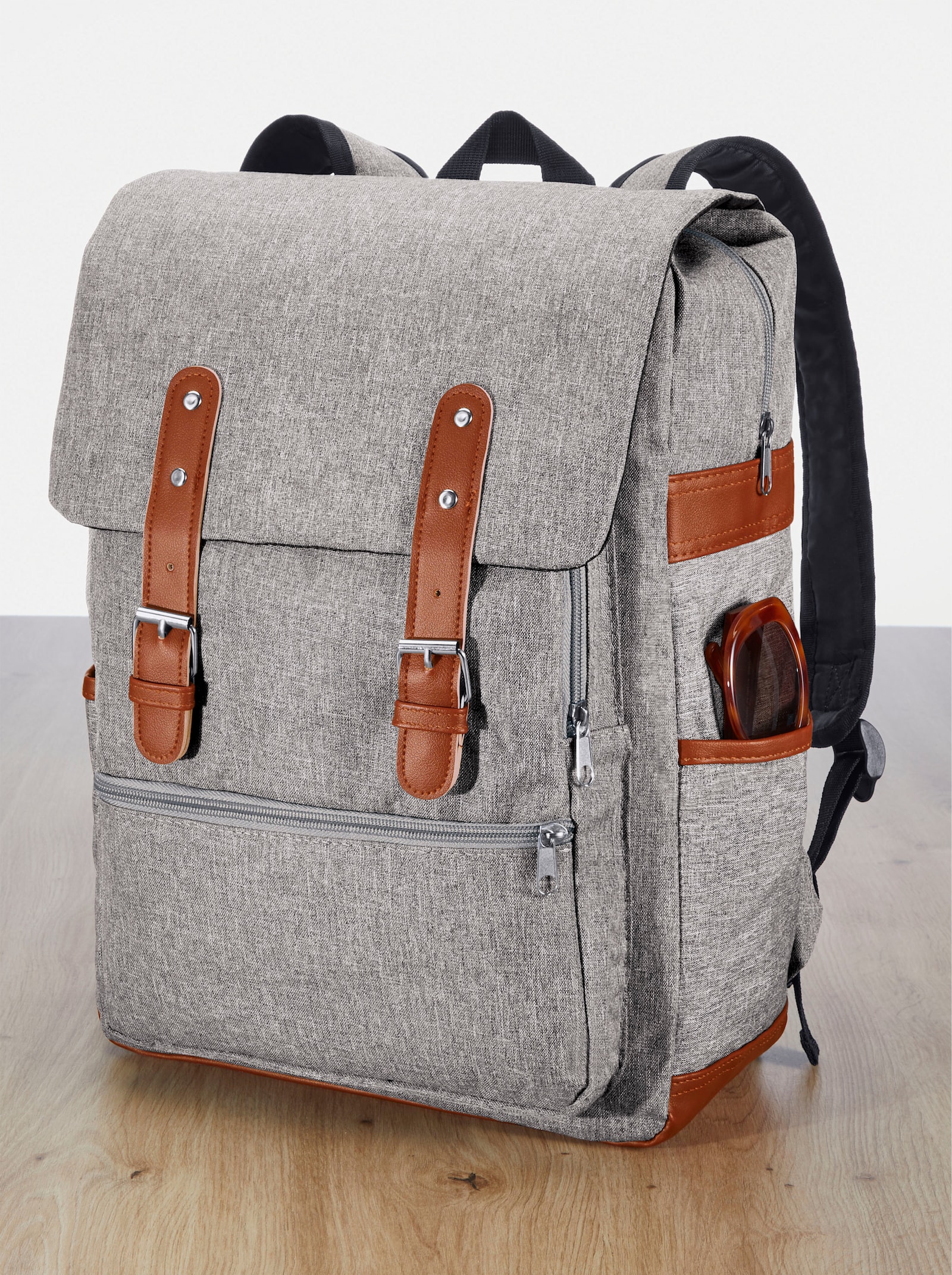 Rucksack-Set 6tlg. - grau-meliert