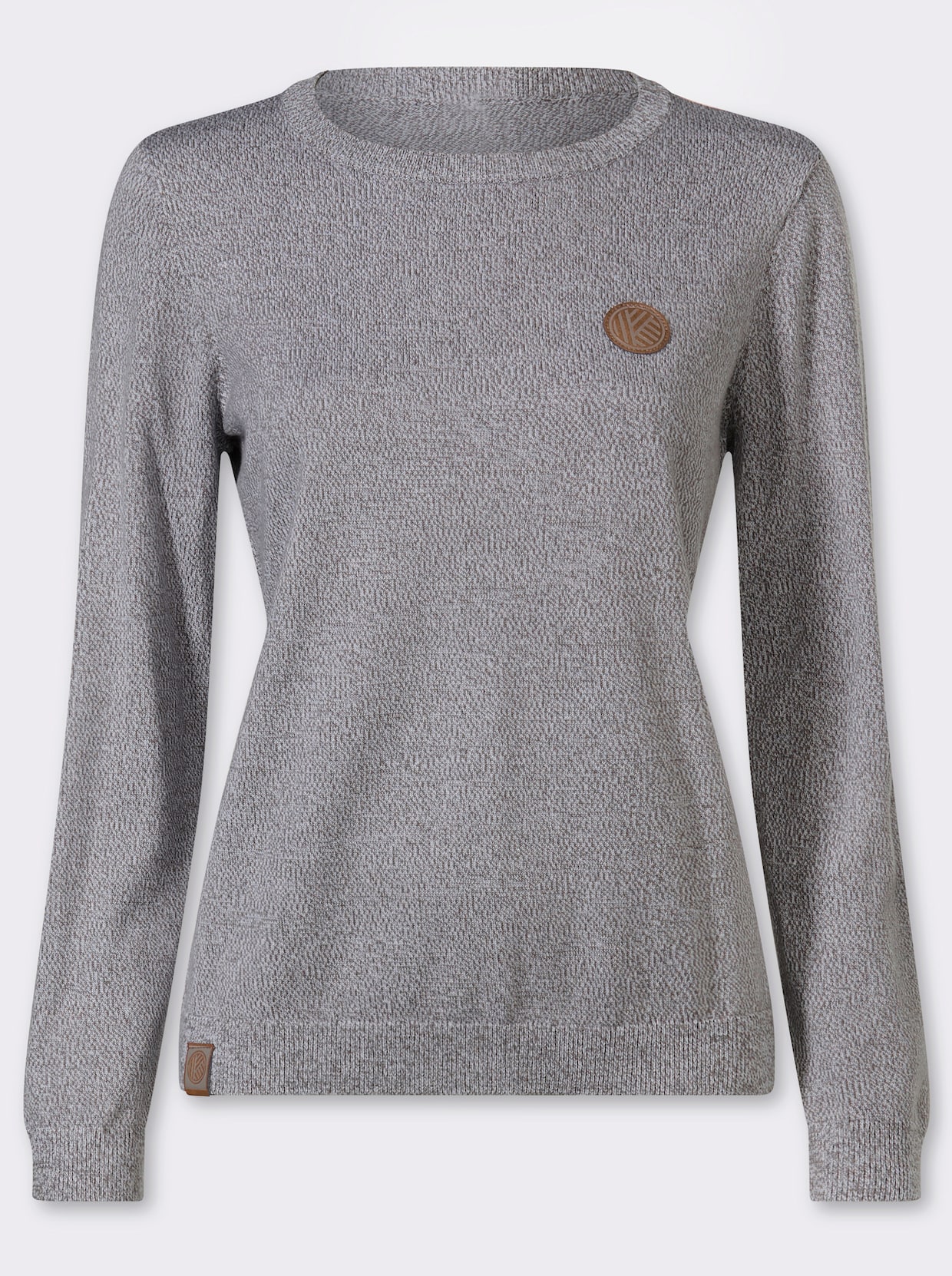 Pullover mit 50% Baumwolle - grau-meliert