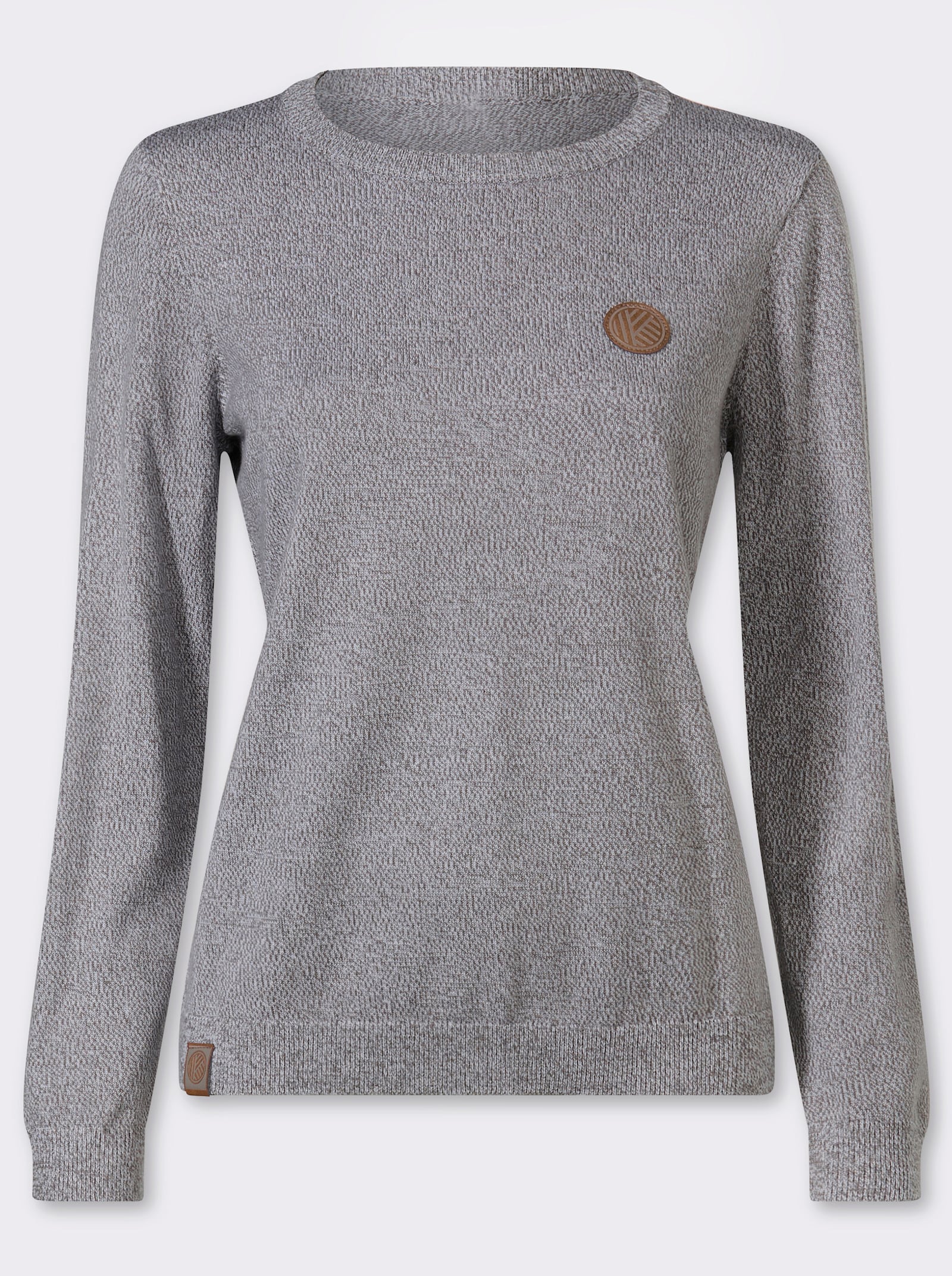 Pullover mit 50% Baumwolle - grau-meliert