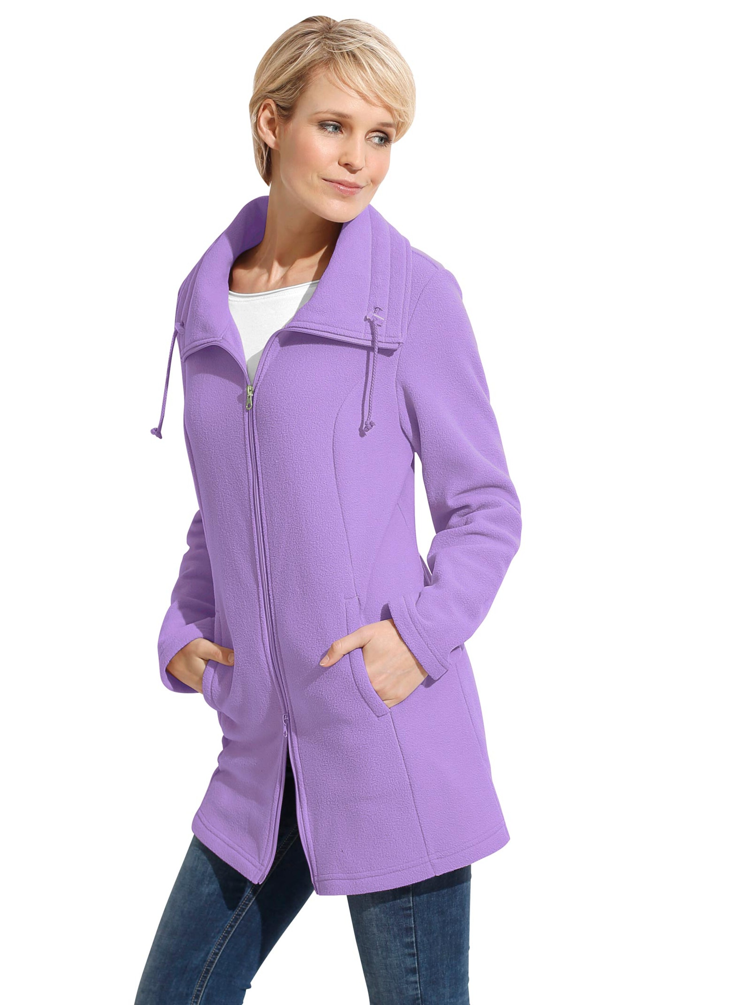 Long-Fleecejacke - flieder