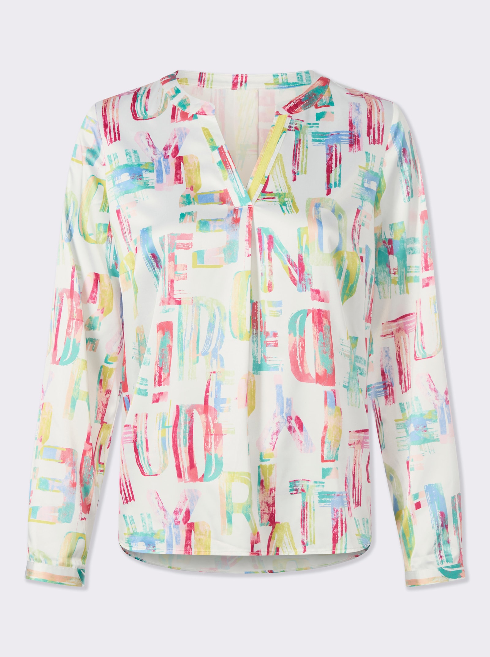 heine Chemisier imprimé avec motif lettrage - écru-citron vert imprimé