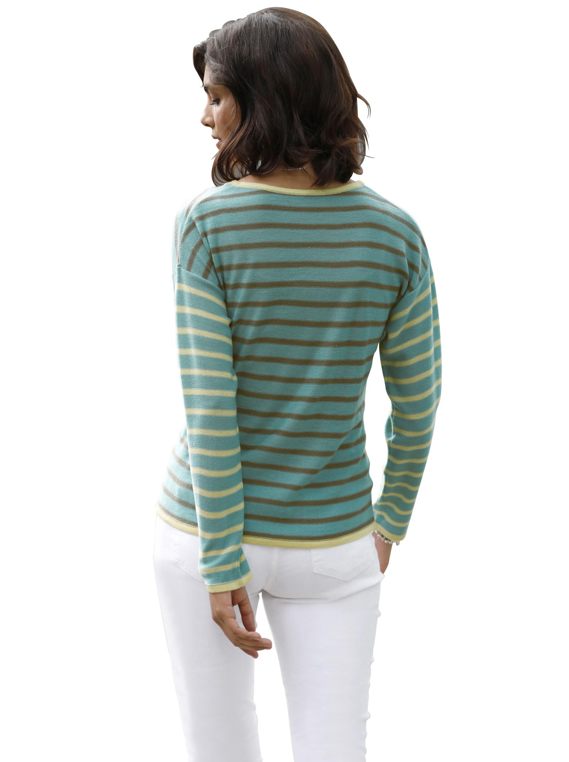 Pullover - pistazie-geringelt