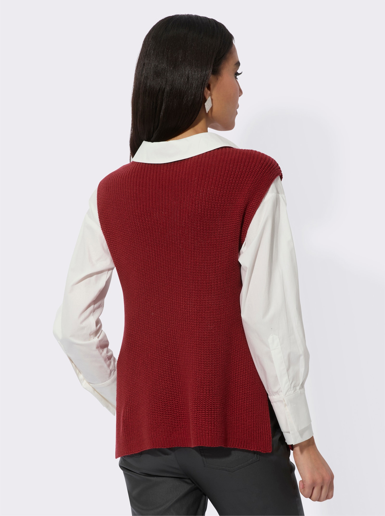 Pullunder mit aufgesetzten Taschen - kirsche