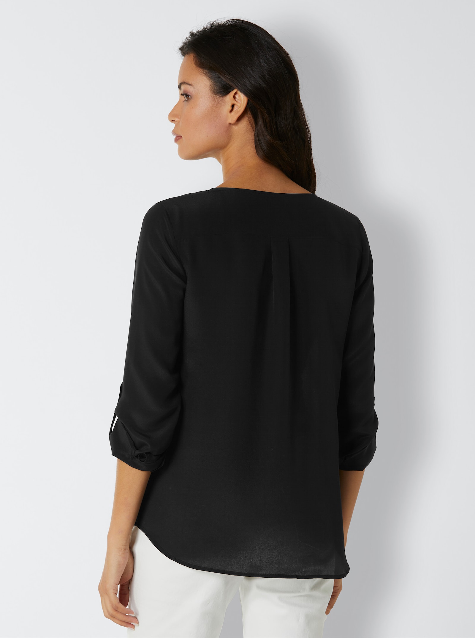 heine Seidenbluse mit mattem Glanz - schwarz