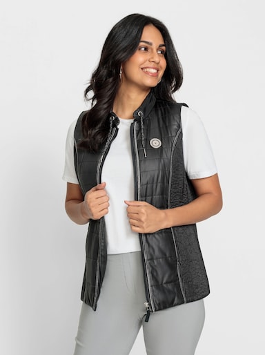 Weste mit Einsätzen in Smok-Optik - schwarz