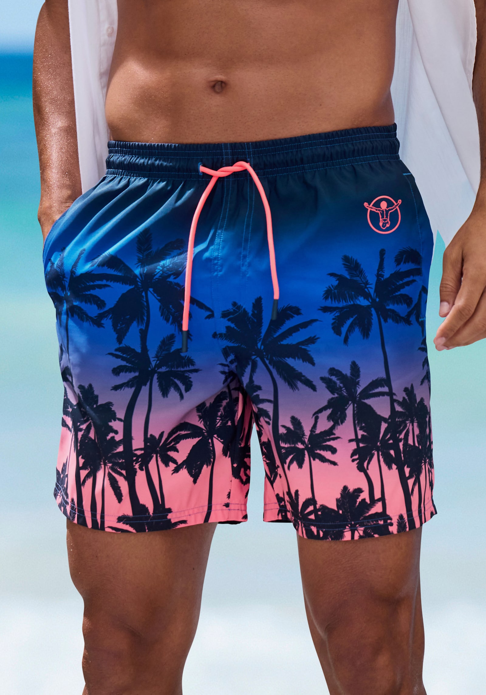 Chiemsee Badeshorts - pink-blau
