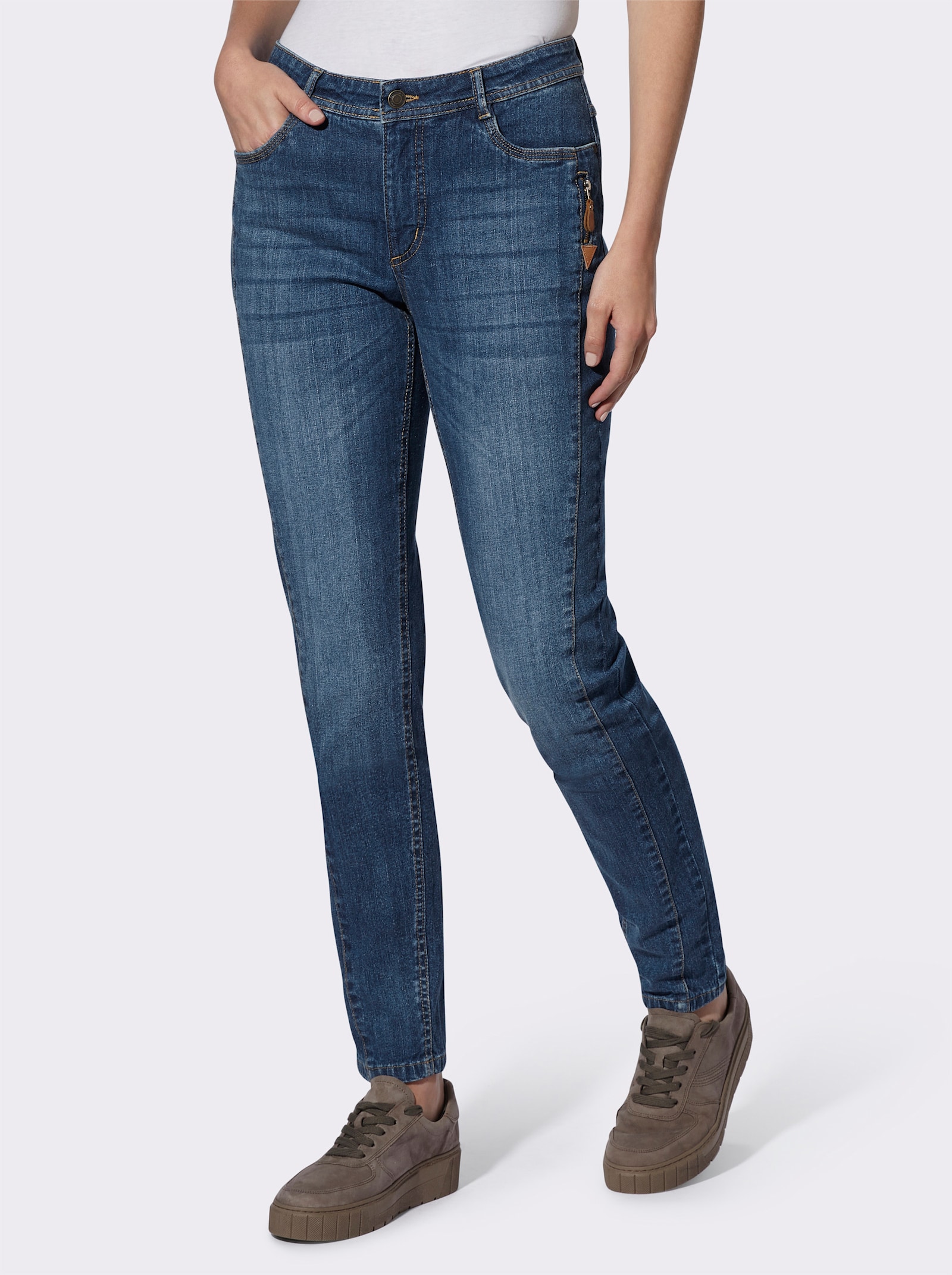 Jeans met modieuze wassing - blue-stonewashed