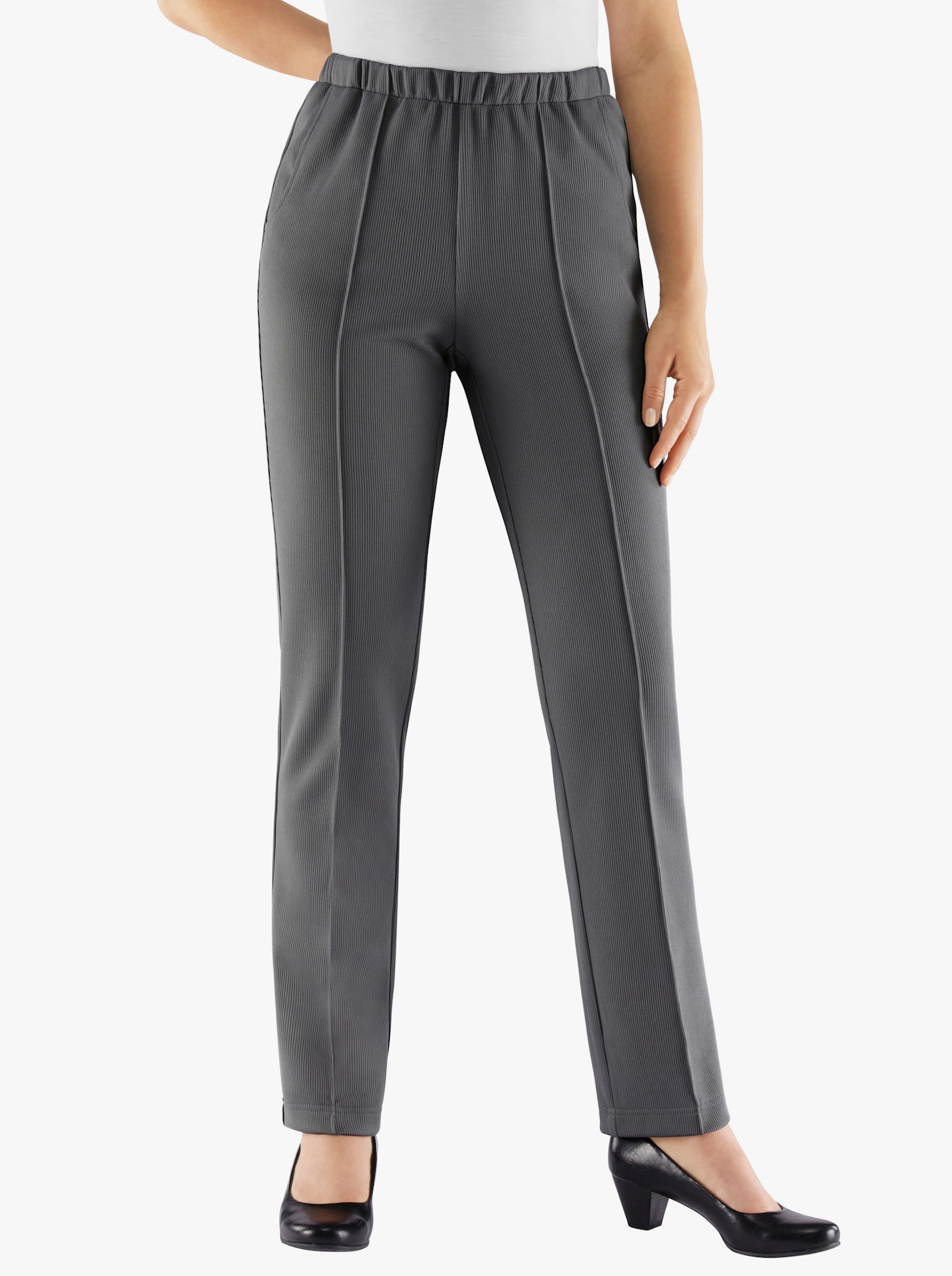 Jerseyhose in Ripp-Qualität - grau