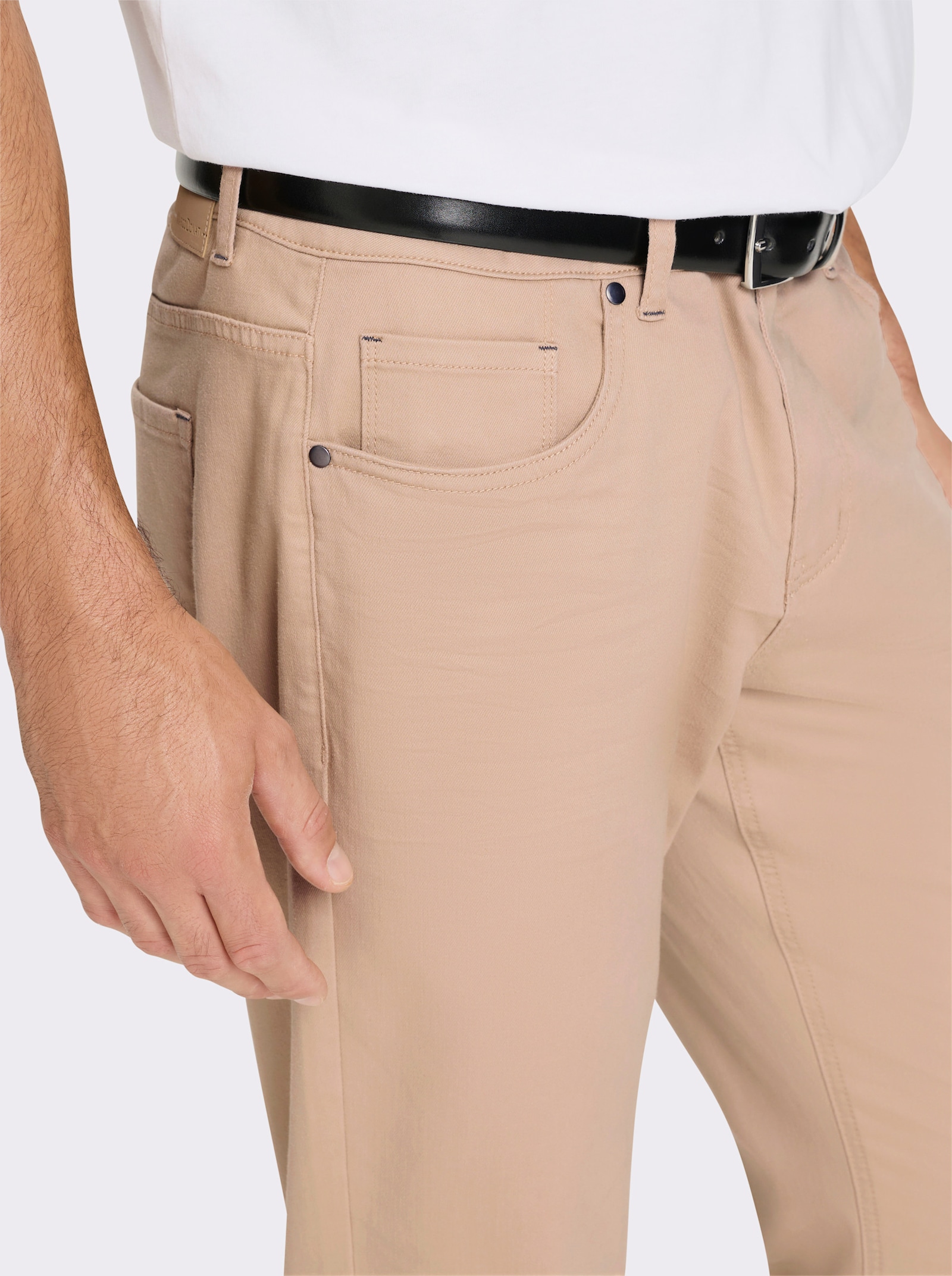 Marco Donati 5-Pocket-Jeans mit Crinkle-Effekten - beige-denim