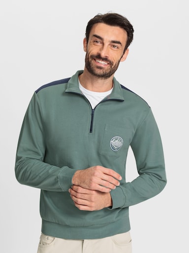 Catamaran Sweatshirt mit kontrastfarbenen Details - jade