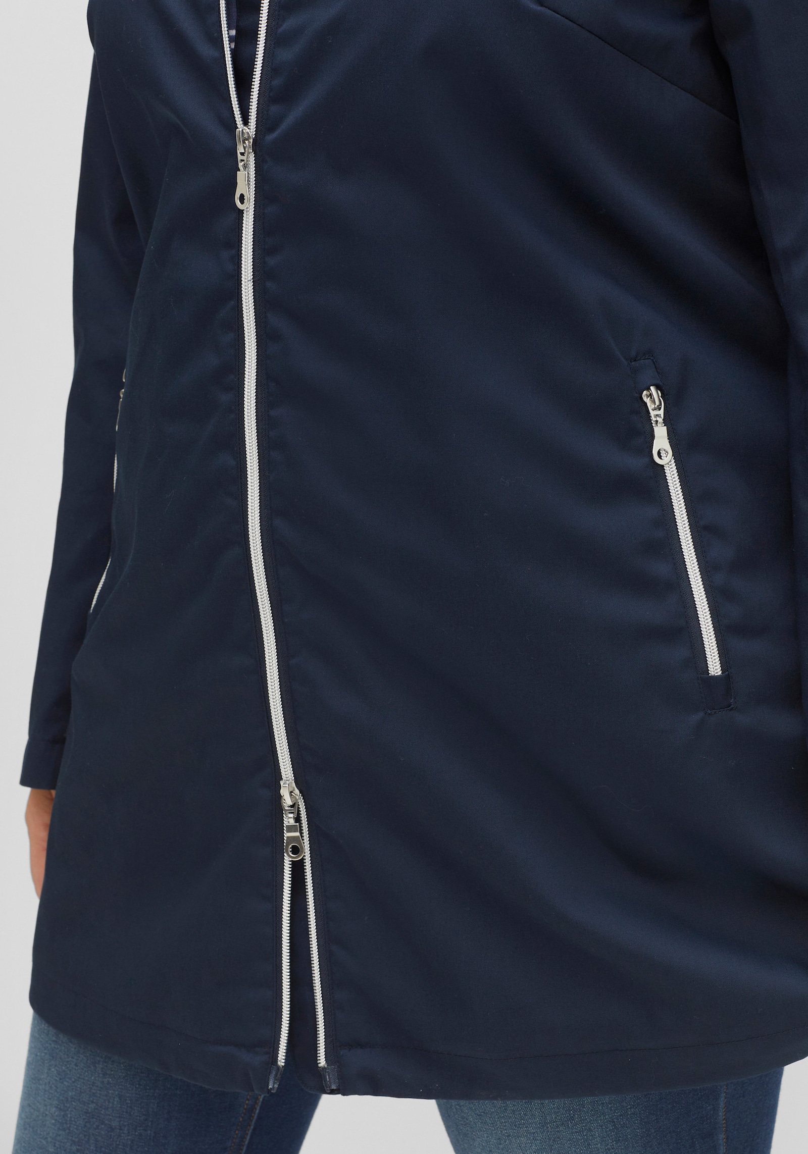 sheego Kapuzenjacke in A-Linie - nachtblau