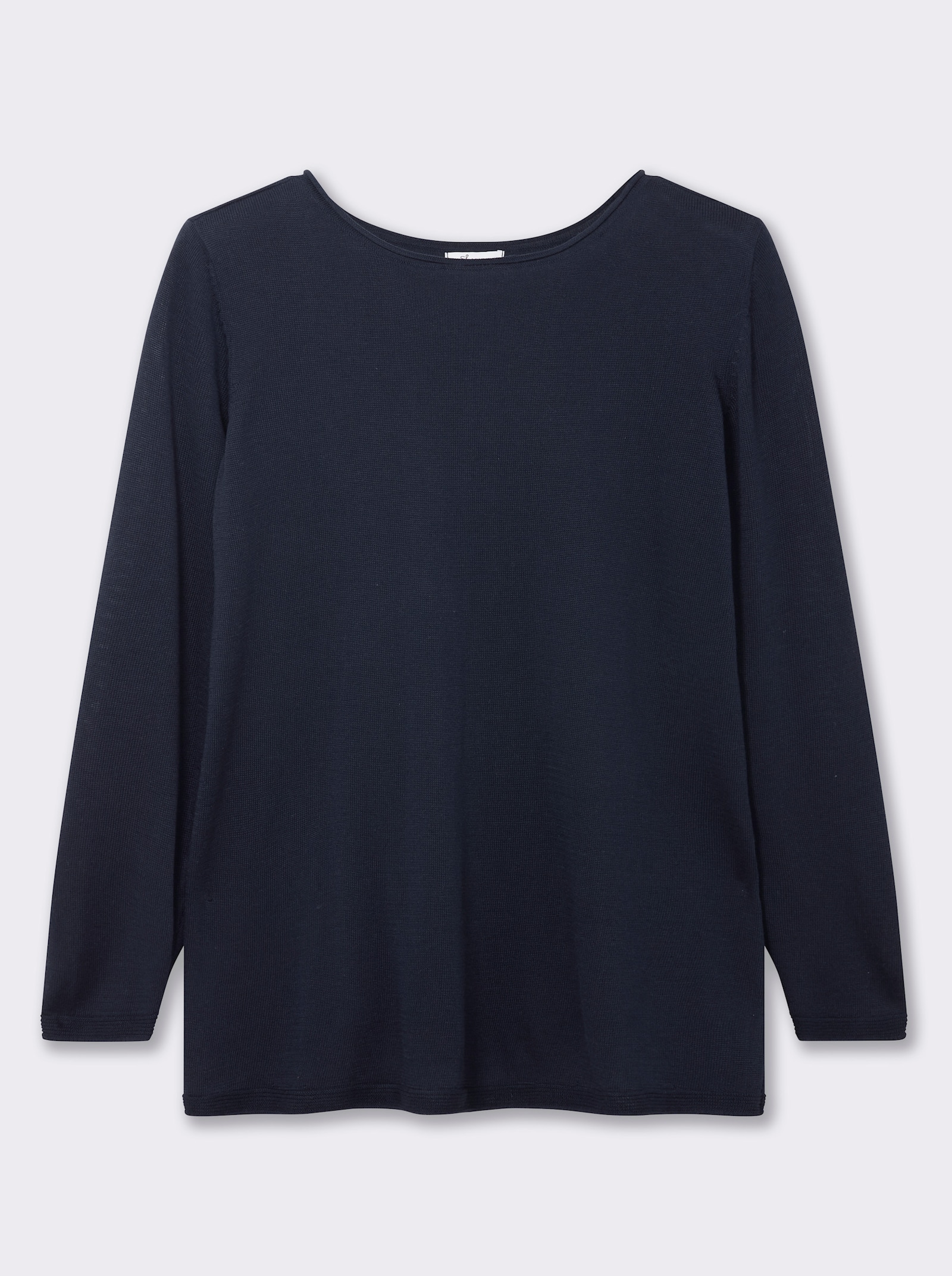 sheego Longpullover mit Leinenanteil - tiefblau
