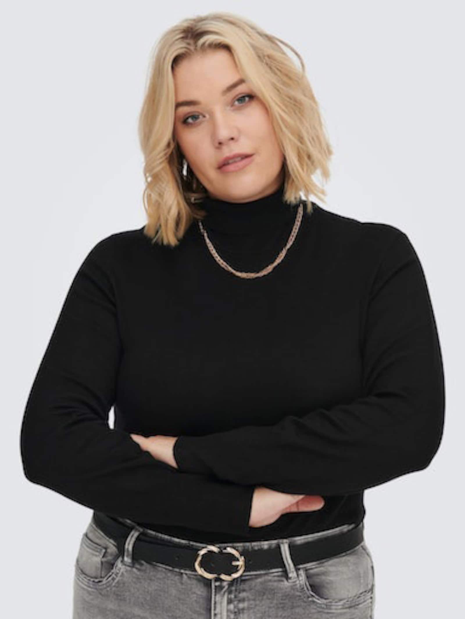 ONLY CARMAKOMA Rollkragenpullover - black