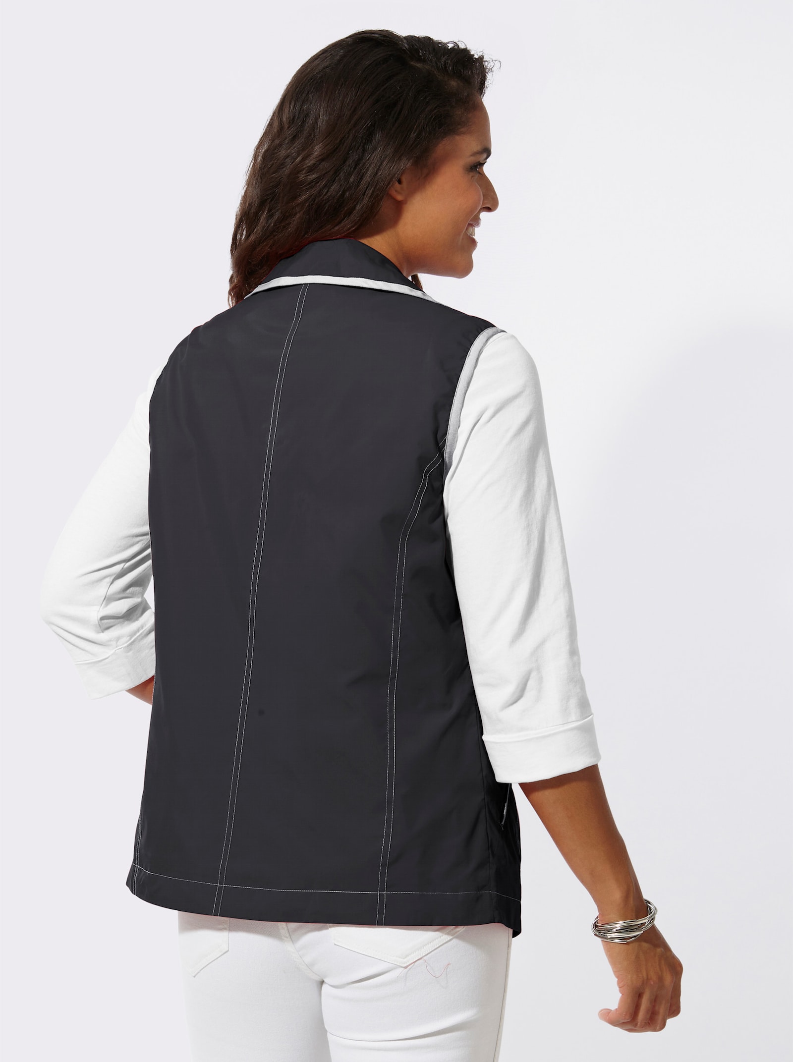 Weste mit Reißverschluss-Taschen - schwarz