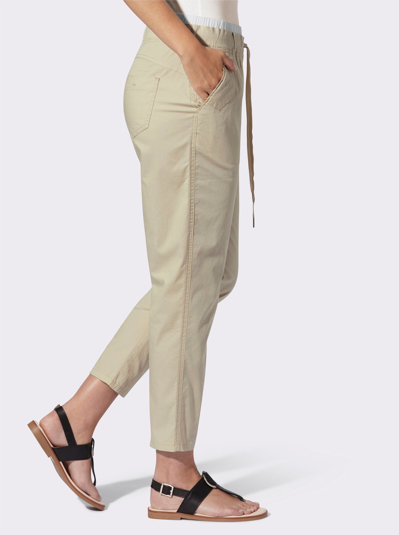 heine 7/8-Hose mit Kontrastbund - sand