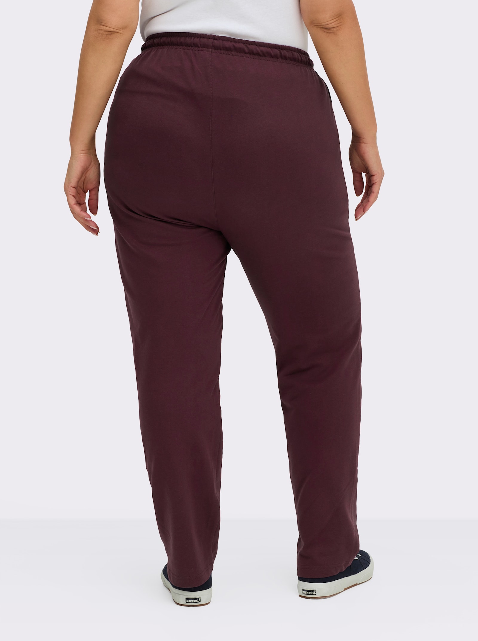 Jerseyhose mit Tunnelzug und Bindeband - burgund