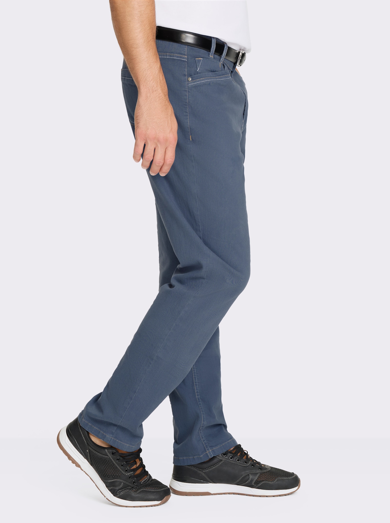 Marco Donati 5-pocketjeans van katoenstretch - duivenblauw
